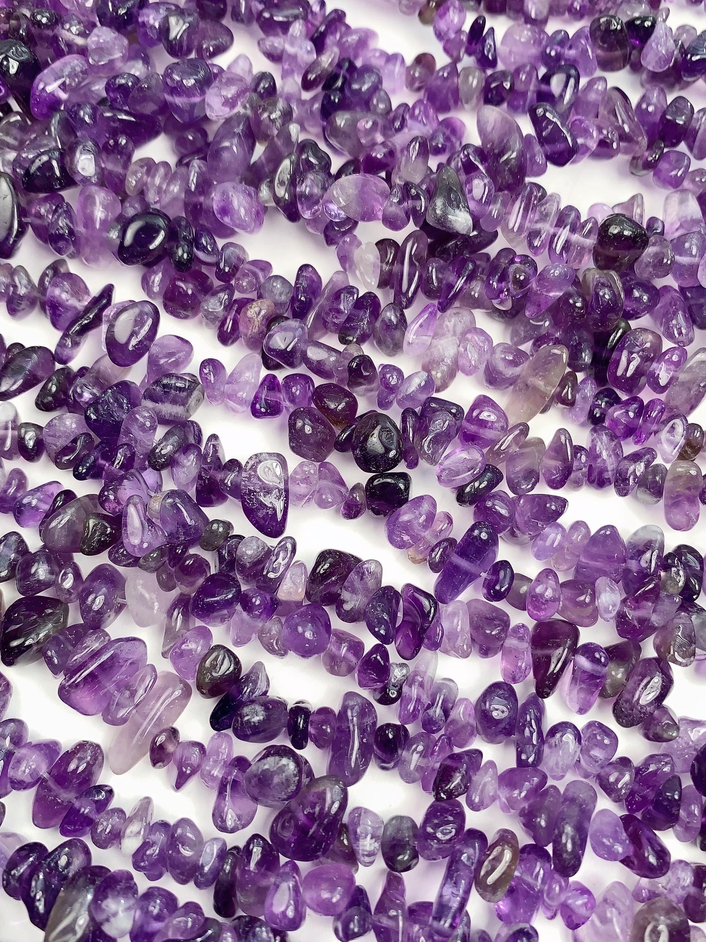 Amethyst Nugget Beads: Natural Purple Gemstone Crystal Chips, 32" Strand