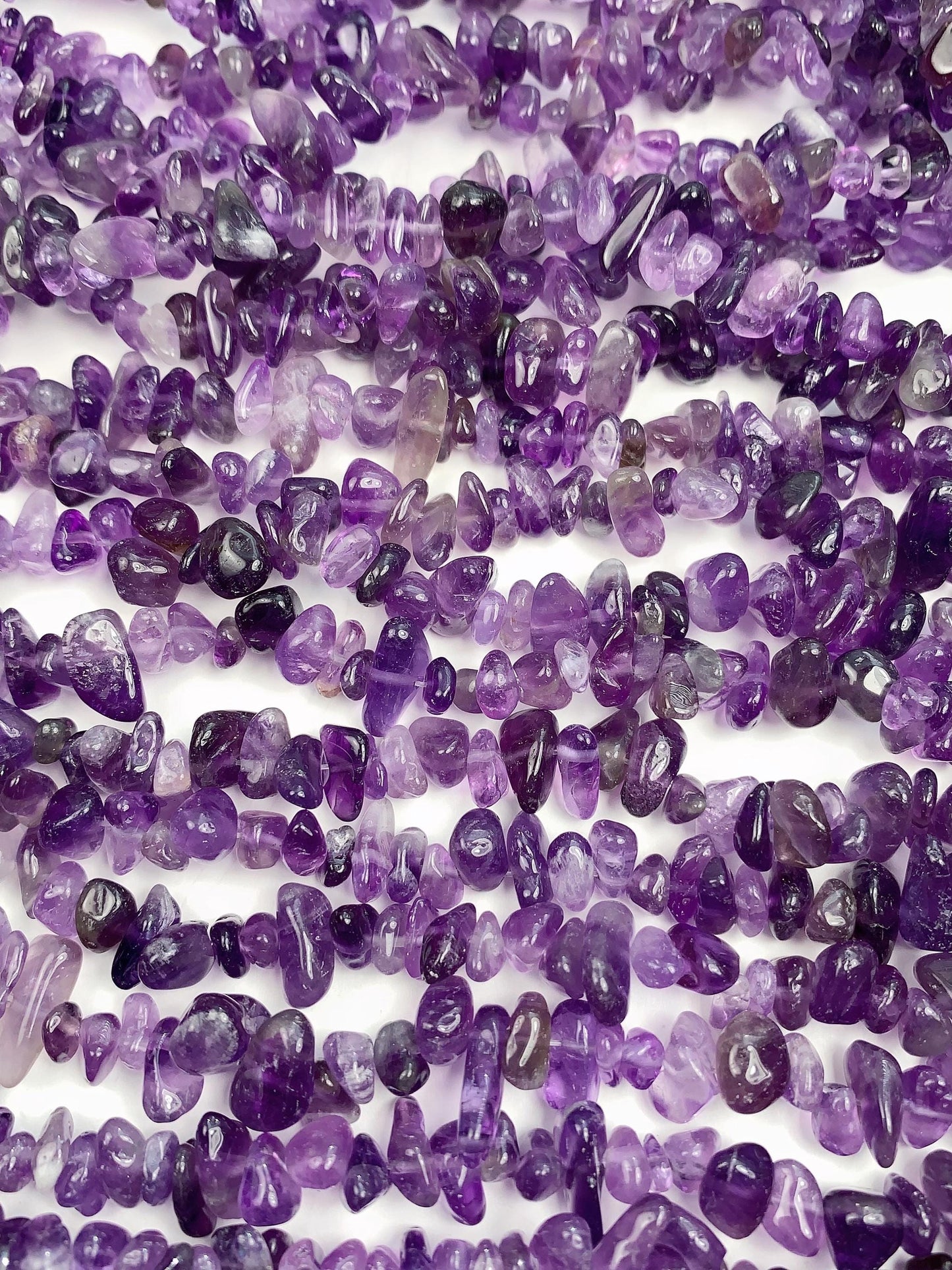 Amethyst Nugget Beads: Natural Purple Gemstone Crystal Chips, 32" Strand