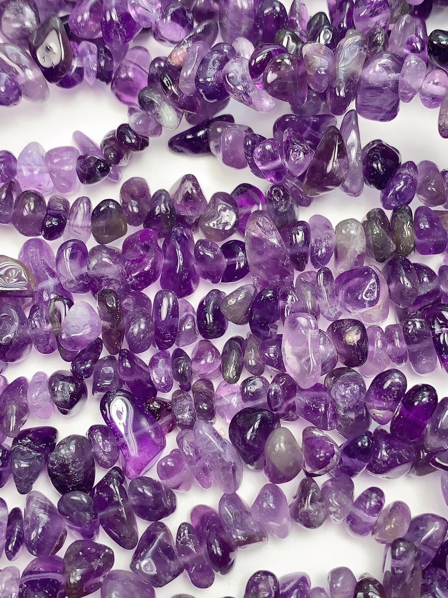 Amethyst Nugget Beads: Natural Purple Gemstone Crystal Chips, 32" Strand