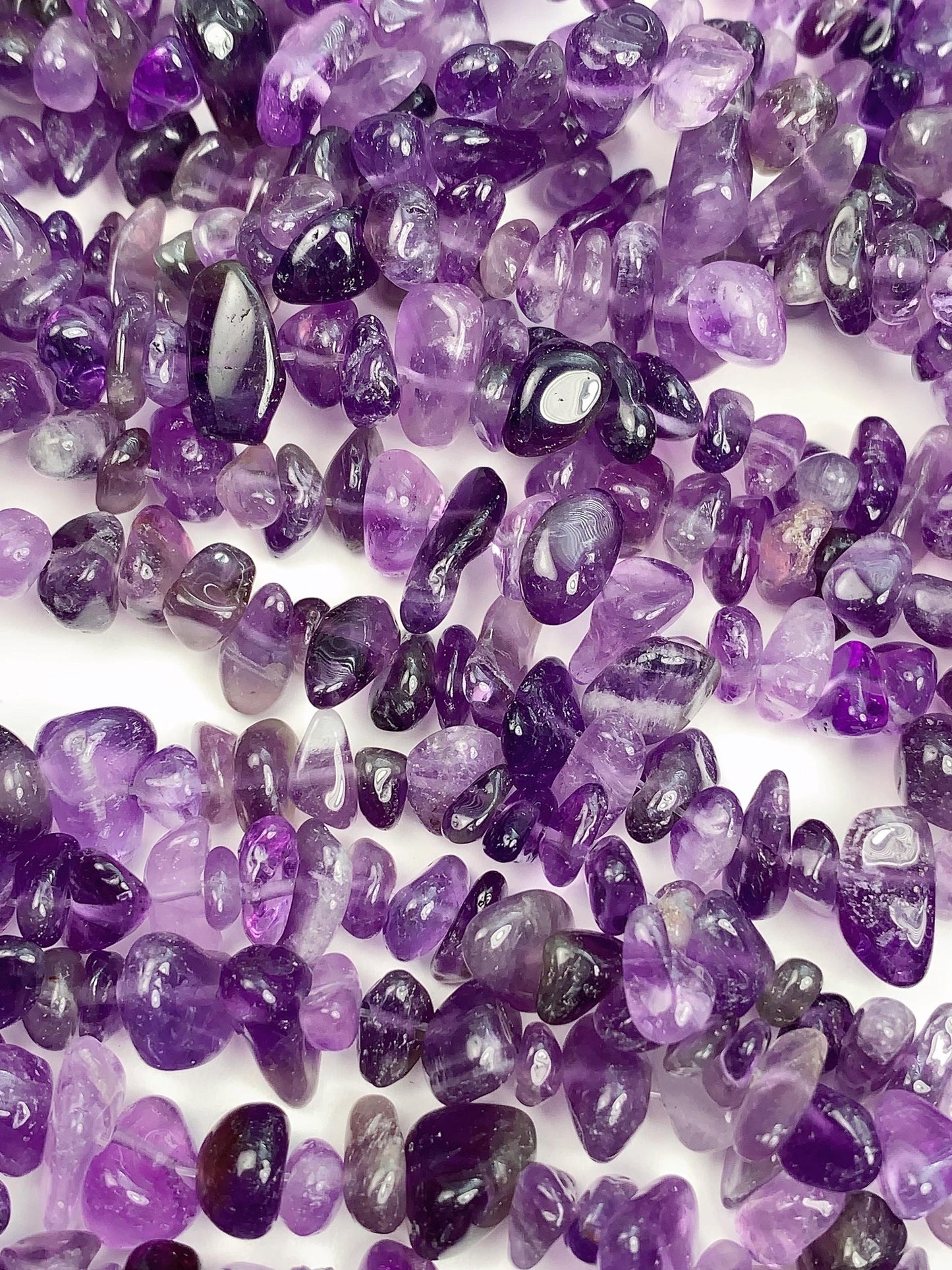 Amethyst Nugget Beads: Natural Purple Gemstone Crystal Chips, 32" Strand