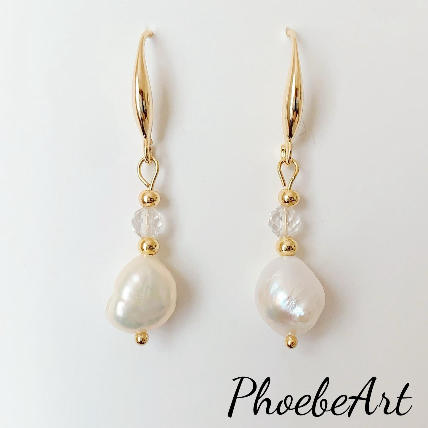 Handmade 14K Gold Filled Baroque Pearl Earrings