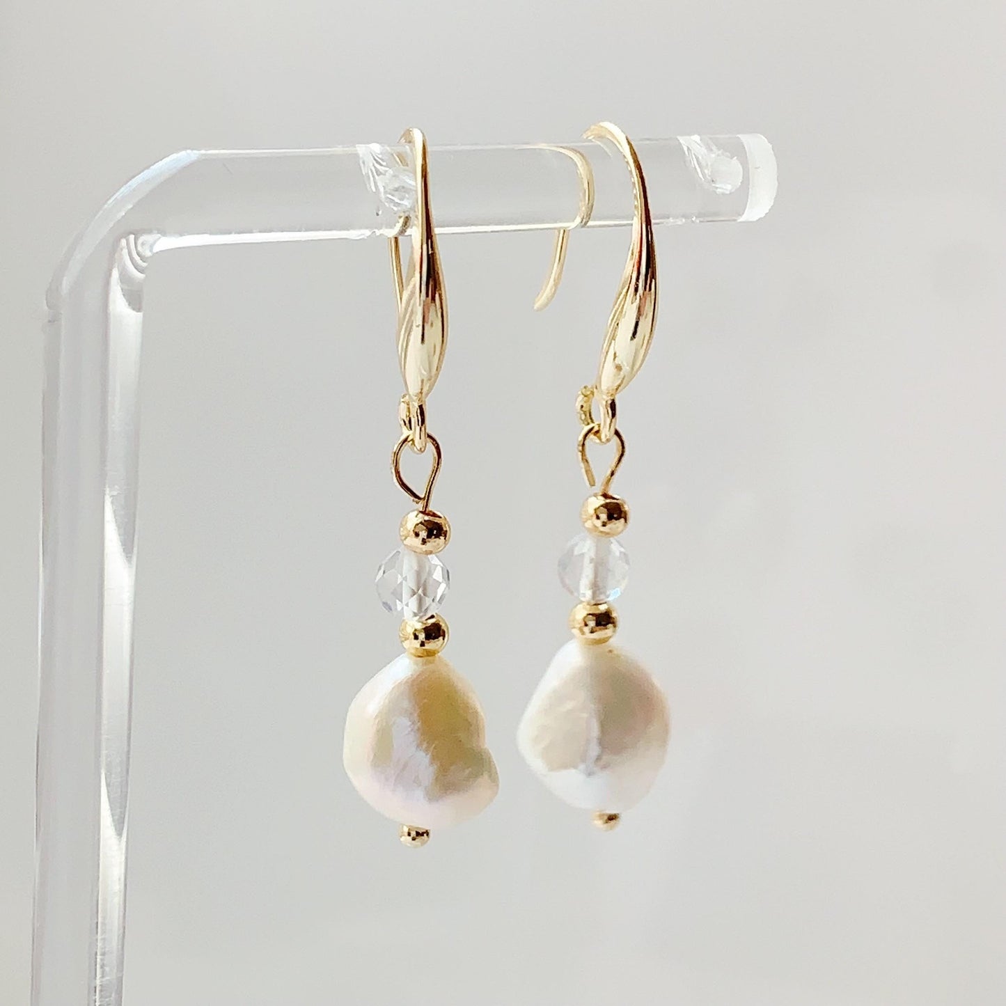 Handmade 14K Gold Filled Baroque Pearl Earrings