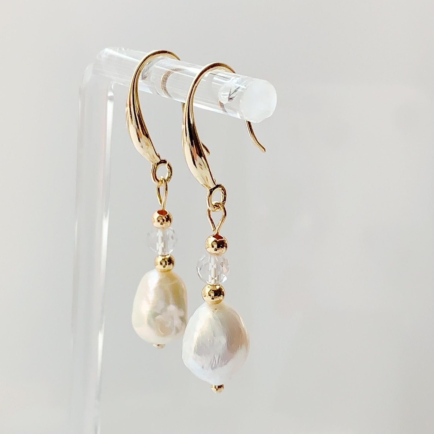 Handmade 14K Gold Filled Baroque Pearl Earrings