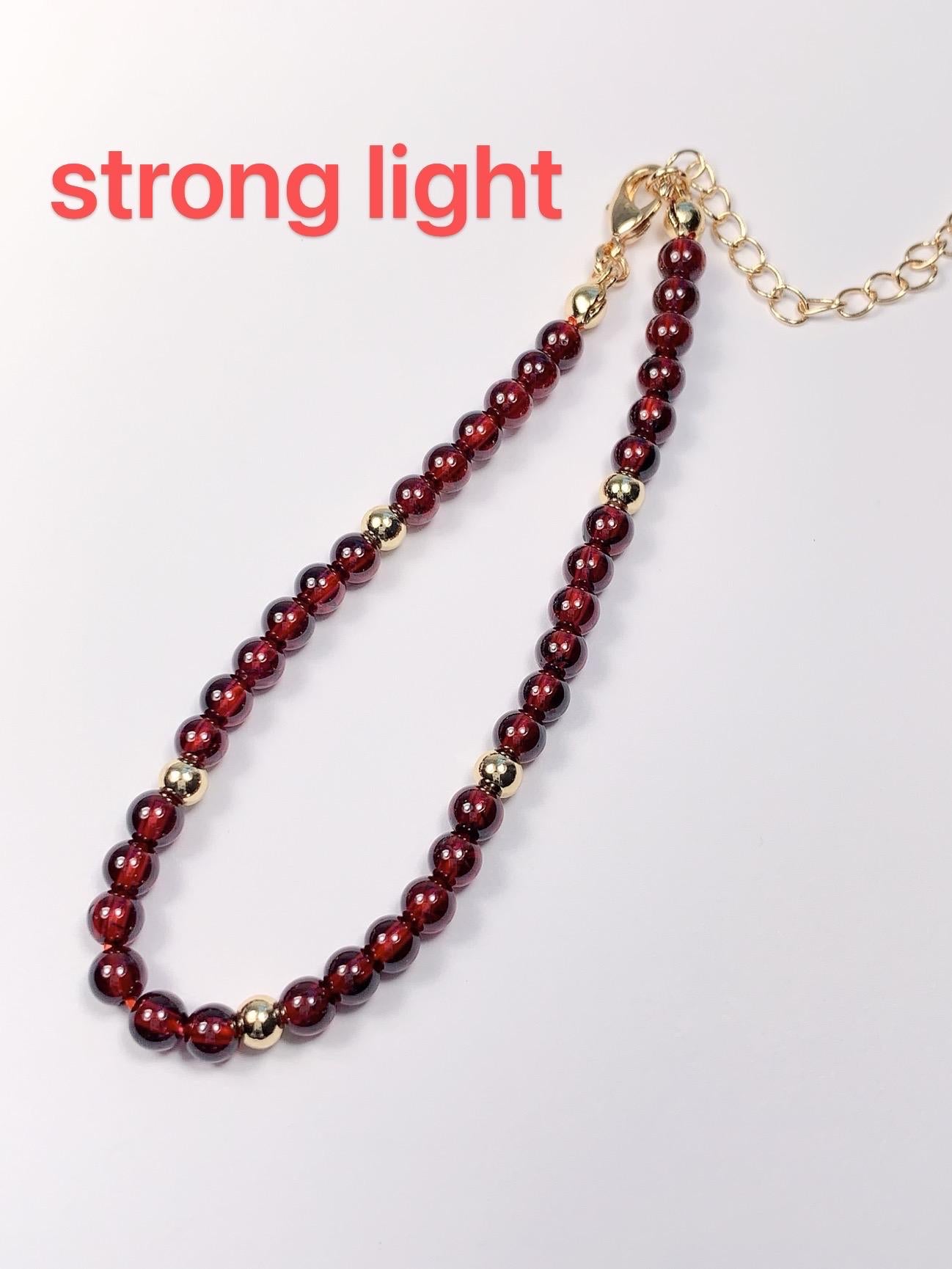 Red Garnet Bracelet: 14K Gold Filled, January Birthstone, Healing Crystals