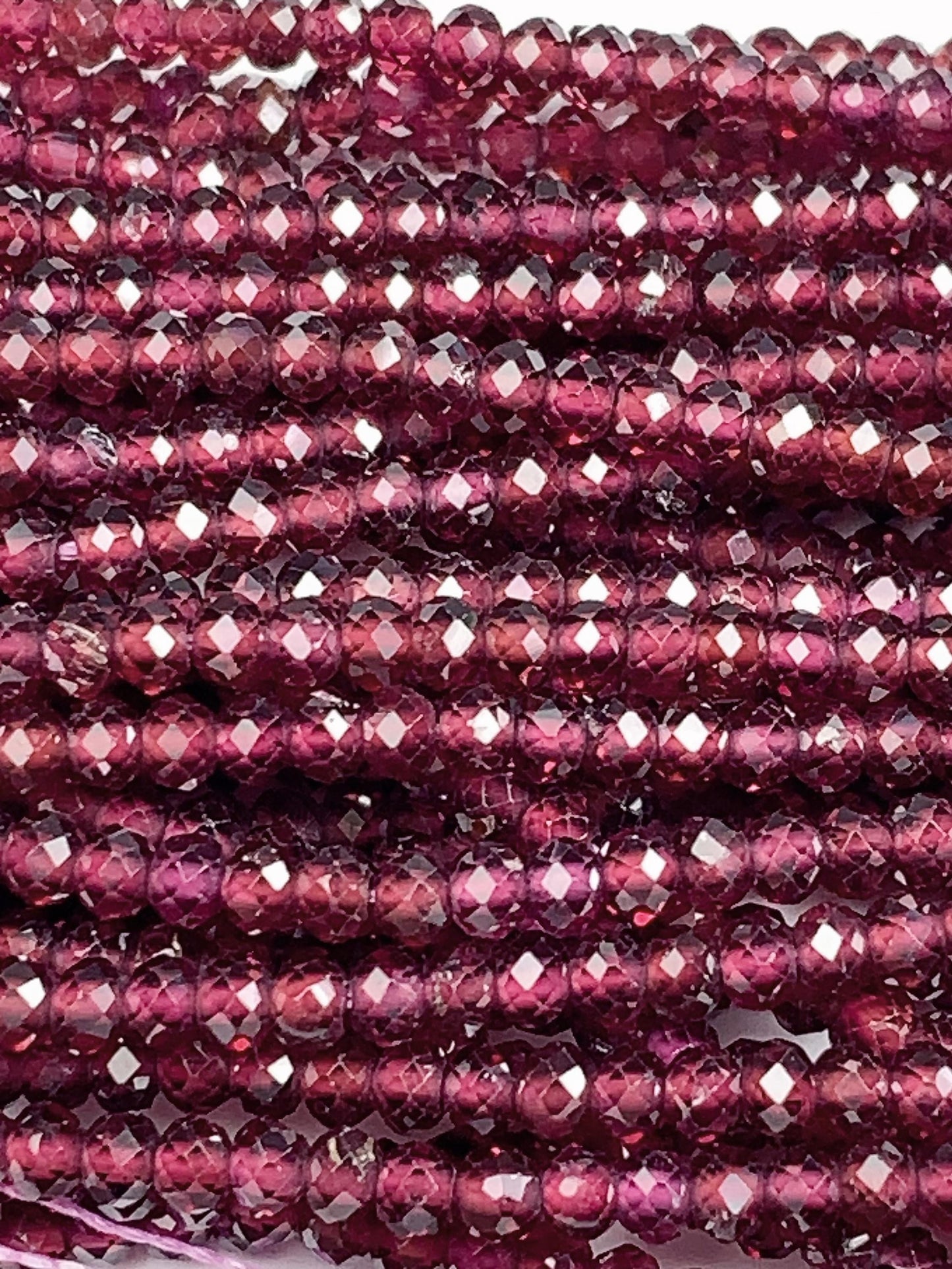 Good quality Genuine Natural purple garnet Faceted Rondelle Beads 15.5" Strand 2x2.9mm