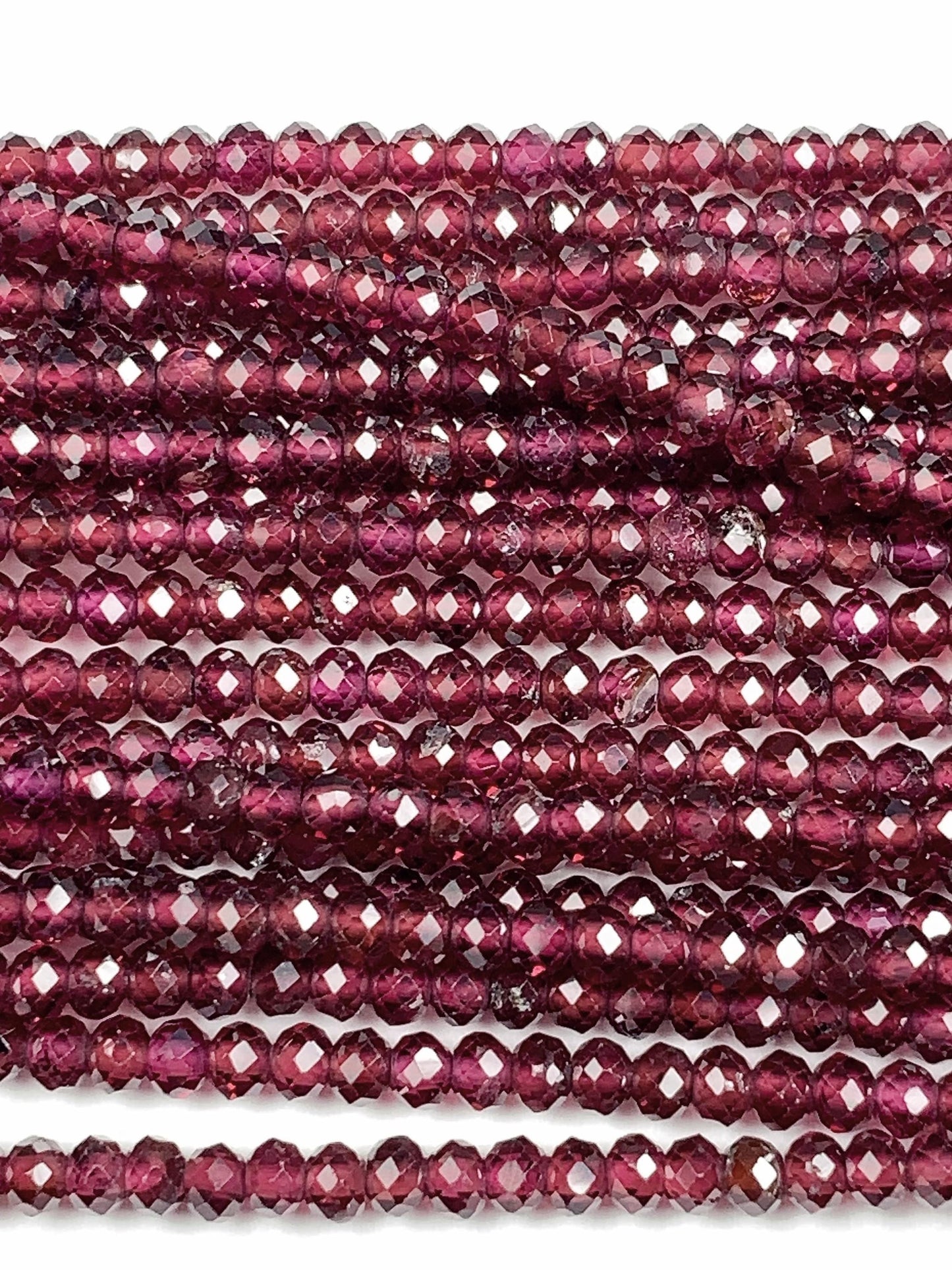 Good quality Genuine Natural purple garnet Faceted Rondelle Beads 15.5" Strand 2x2.9mm
