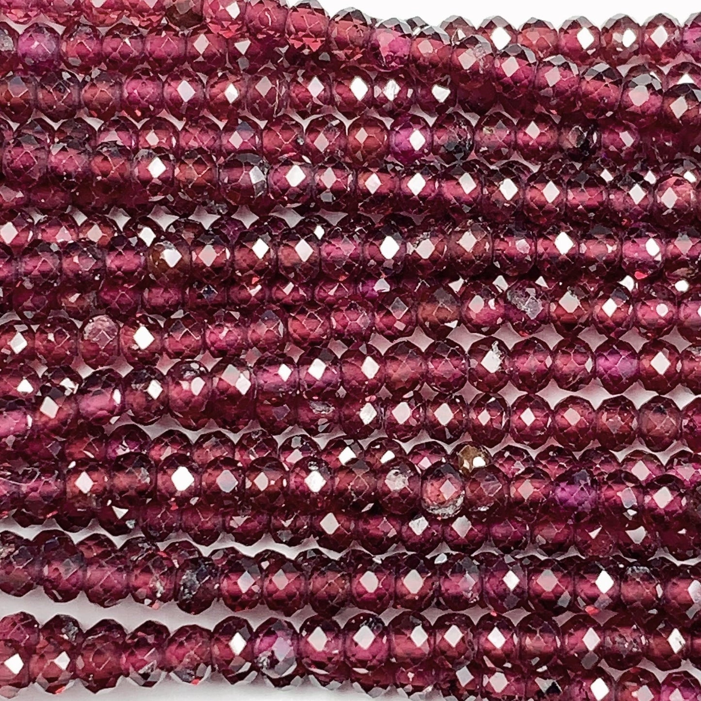 Good quality Genuine Natural purple garnet Faceted Rondelle Beads 15.5" Strand 2x2.9mm