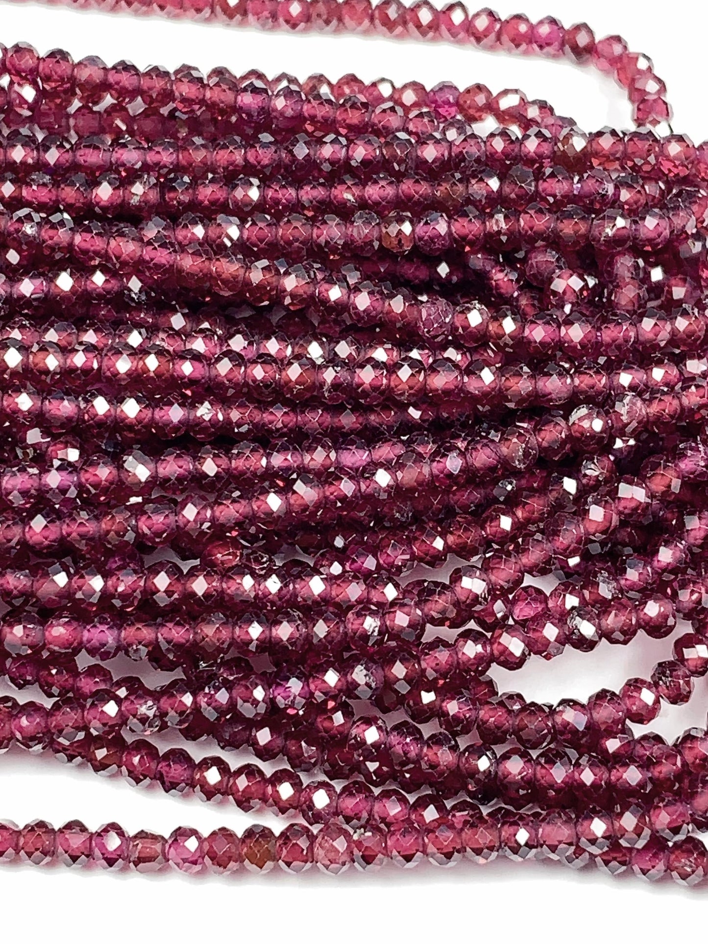 Good quality Genuine Natural purple garnet Faceted Rondelle Beads 15.5" Strand 2x2.9mm