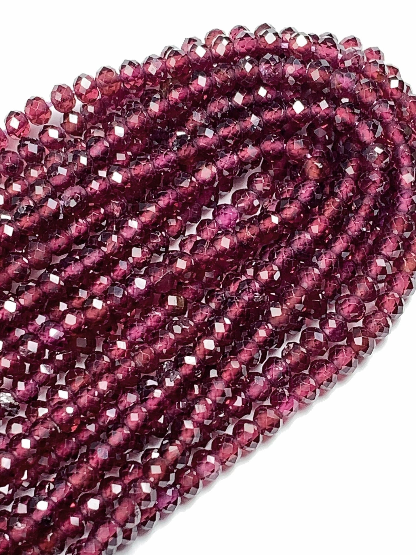 Good quality Genuine Natural purple garnet Faceted Rondelle Beads 15.5" Strand 2x2.9mm