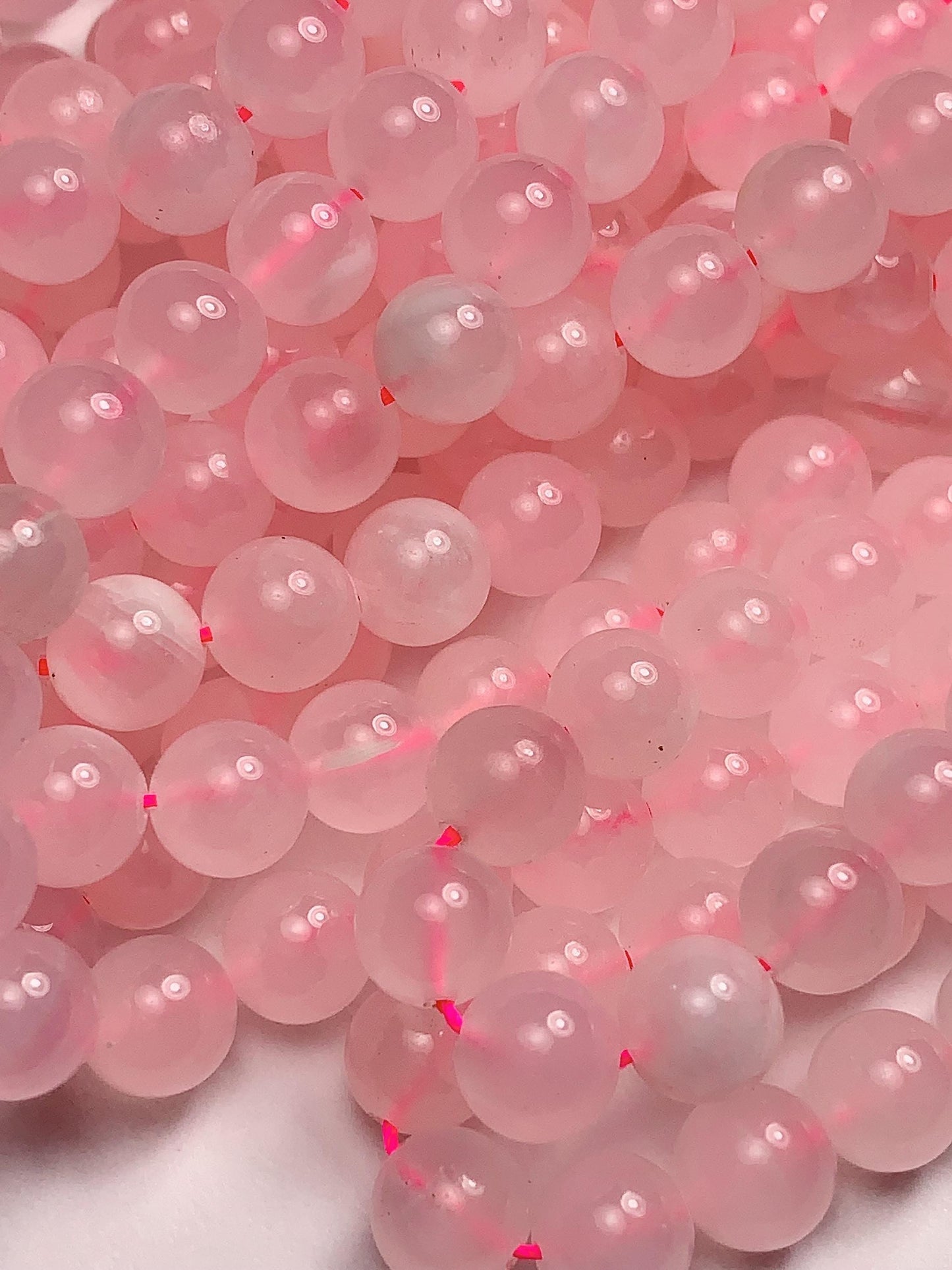 Pink Calcite Quartz Beads: Natural Gemstone Strand (8mm)