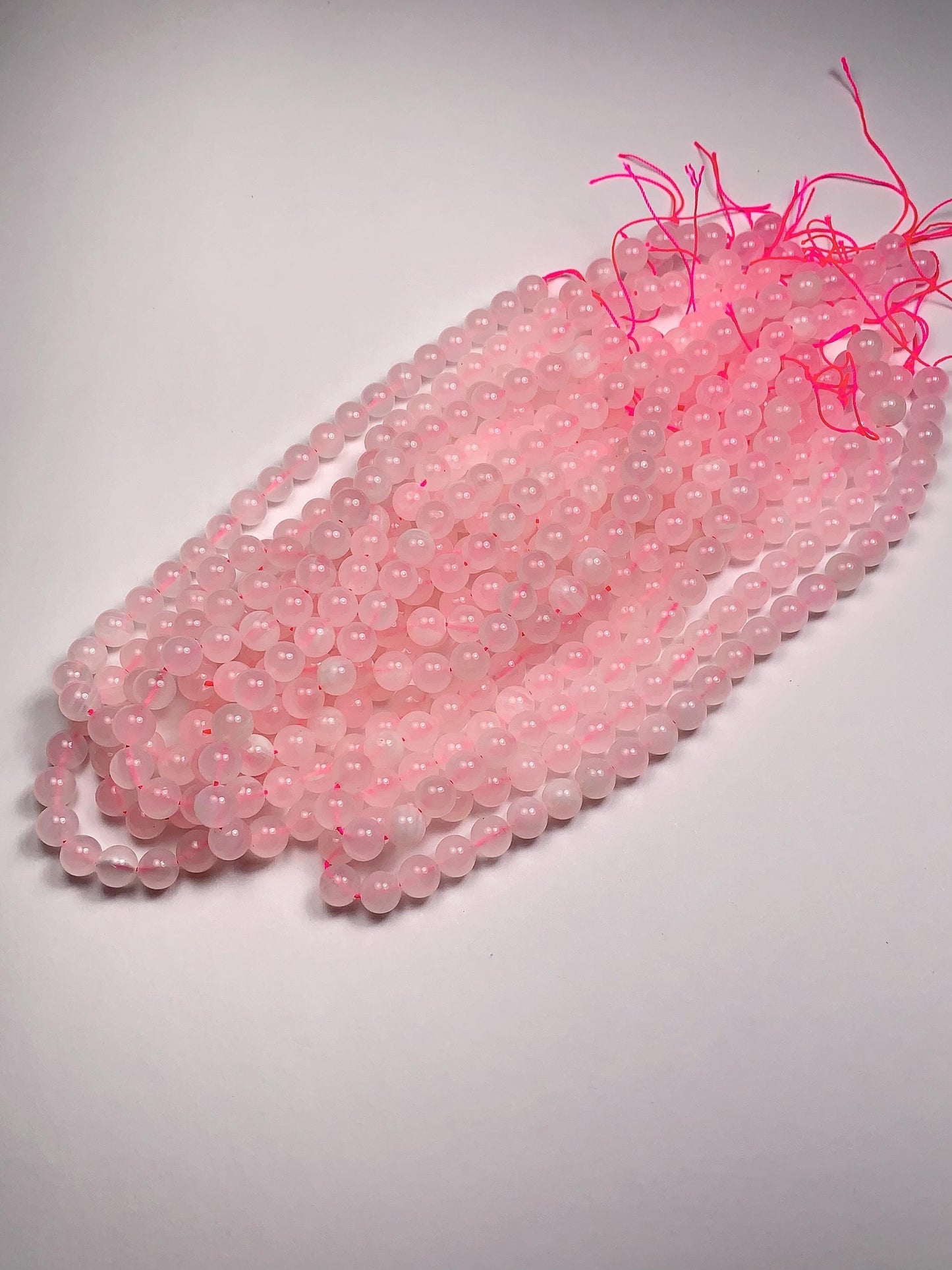 Pink Calcite Quartz Beads: Natural Gemstone Strand (8mm)