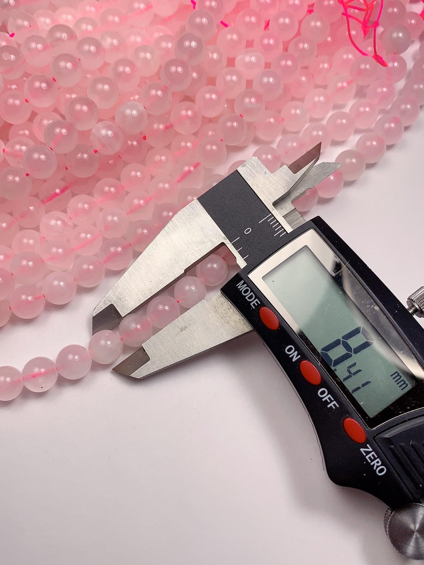 Pink Calcite Quartz Beads: Natural Gemstone Strand (8mm)