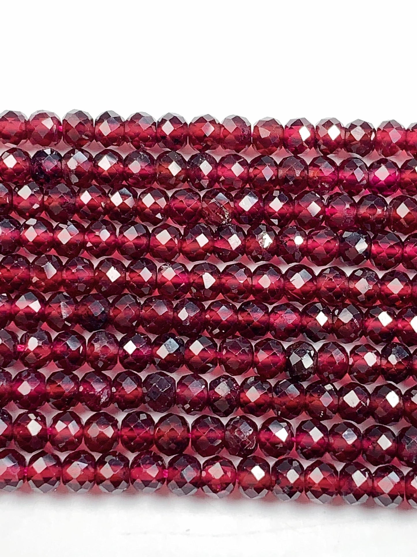 AAA Red Garnet Faceted Rondelle Beads: Natural Gemstone Strand (15.5")