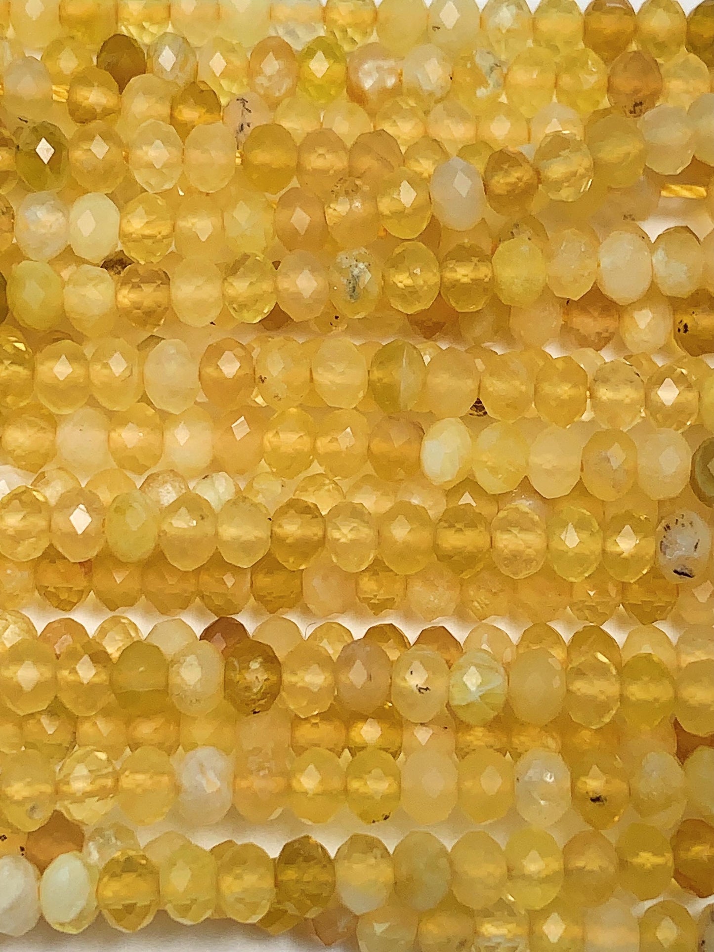 Good quality Genuine Natural Yellow Opal Faceted Rondelle Beads 15.5" Strand 3x4mm