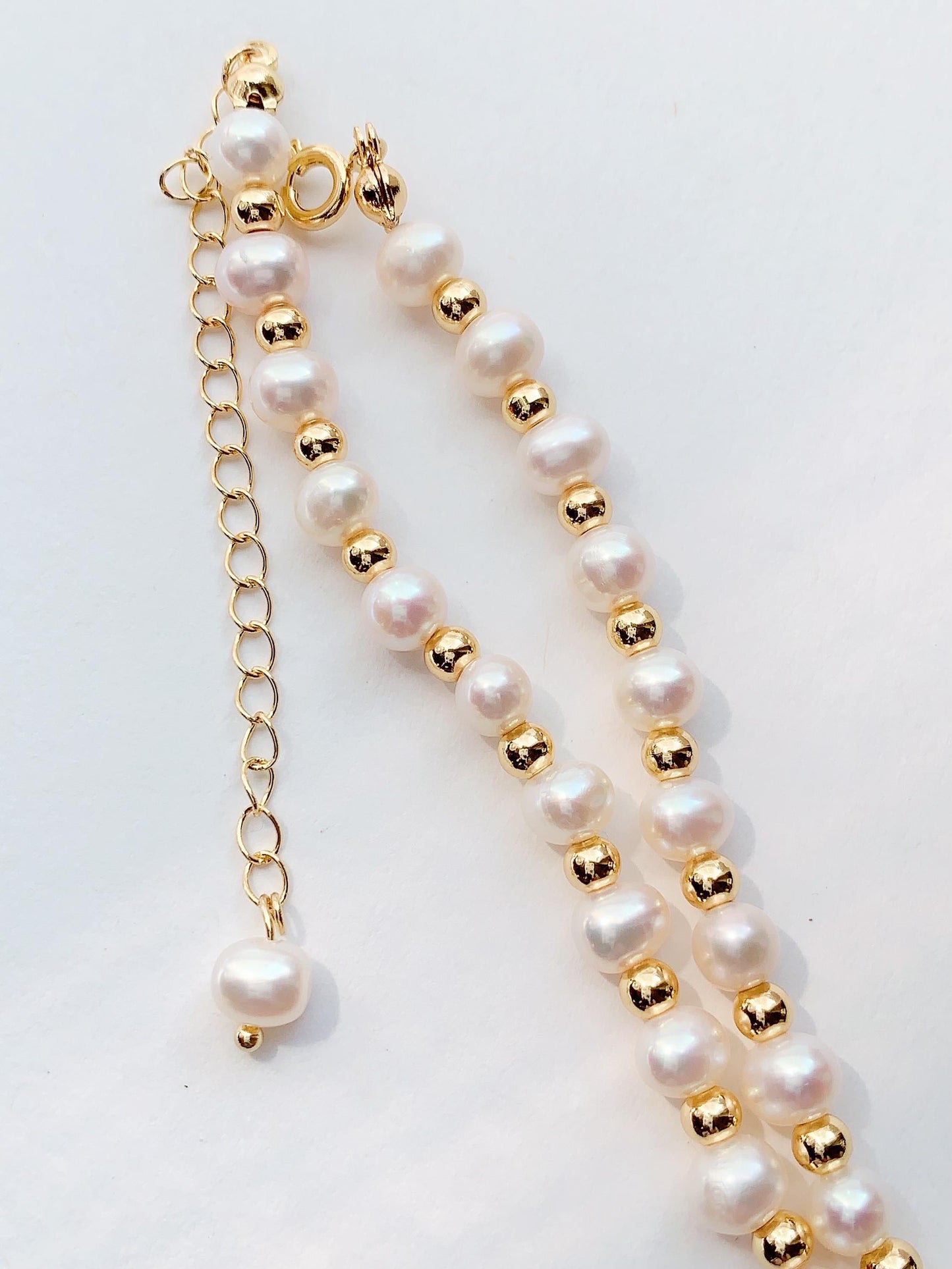 Freshwater Pearl Necklace: 14K Gold Filled Star Moon Charm