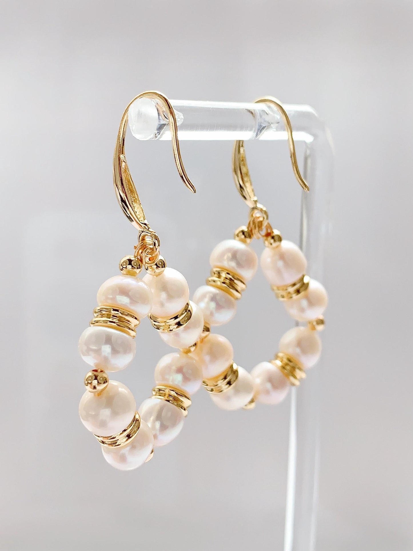 14K Gold Filled Freshwater Pearl Earrings: AAA Grade, Handmade in USA