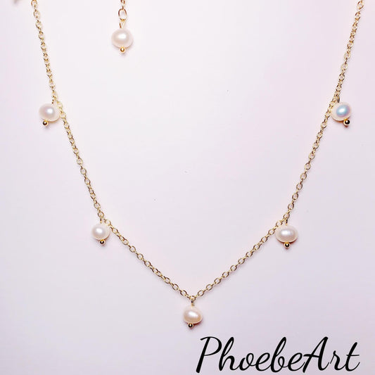 14K Gold Filled Freshwater Pearl Necklace: Luster Choker