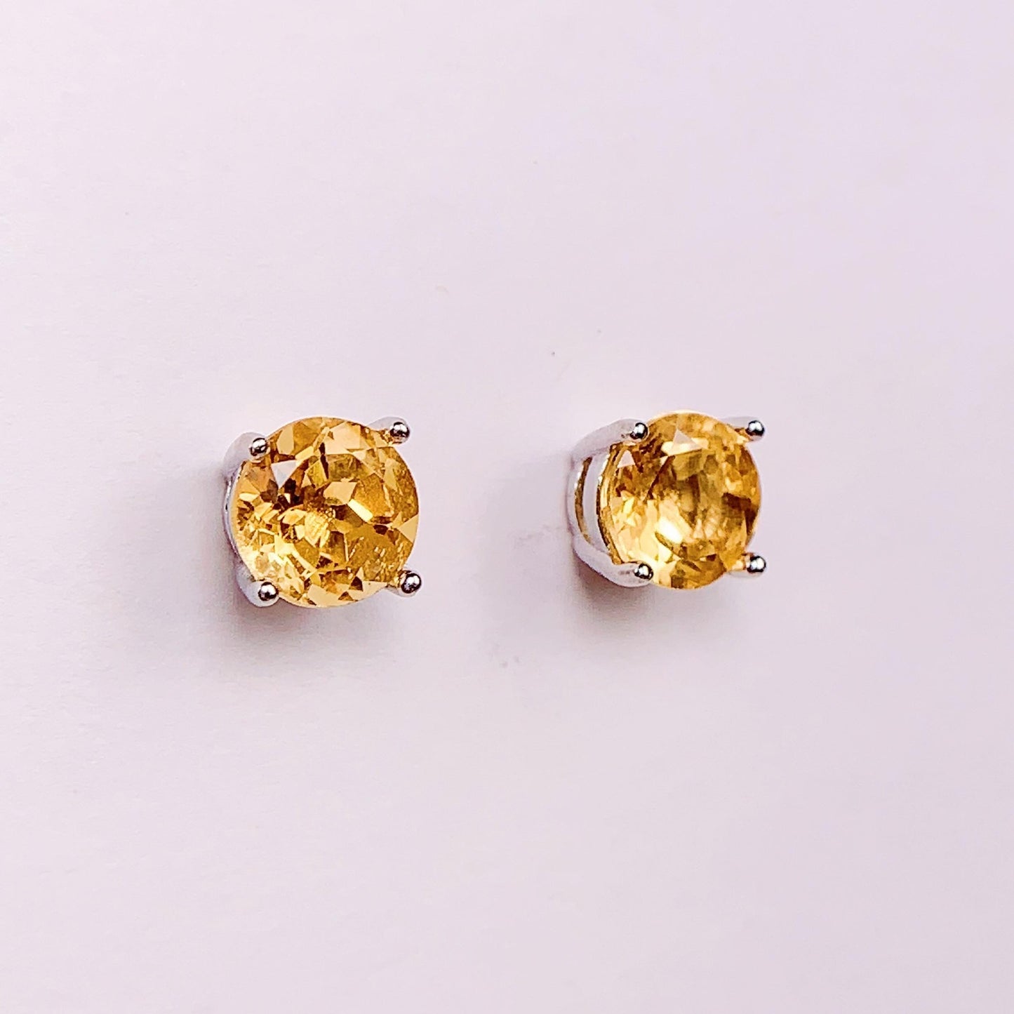 Citrine Earrings: 18k Gold Plated Sterling Silver, AAA Grade