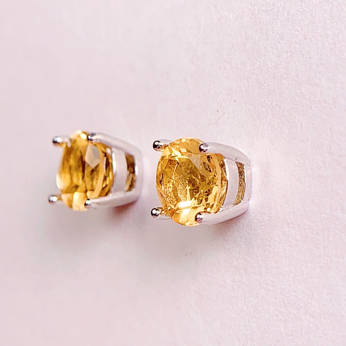 Citrine Earrings: 18k Gold Plated Sterling Silver, AAA Grade
