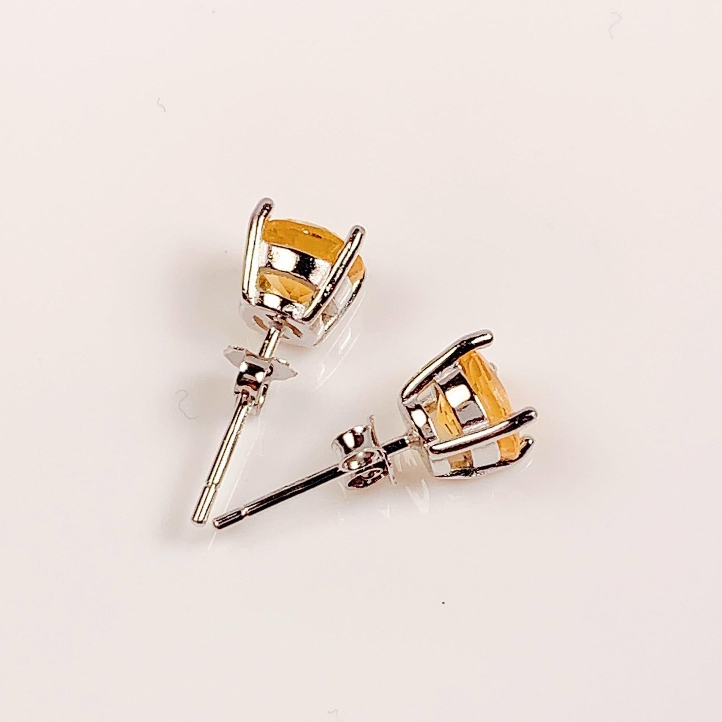 Citrine Earrings: 18k Gold Plated Sterling Silver, AAA Grade