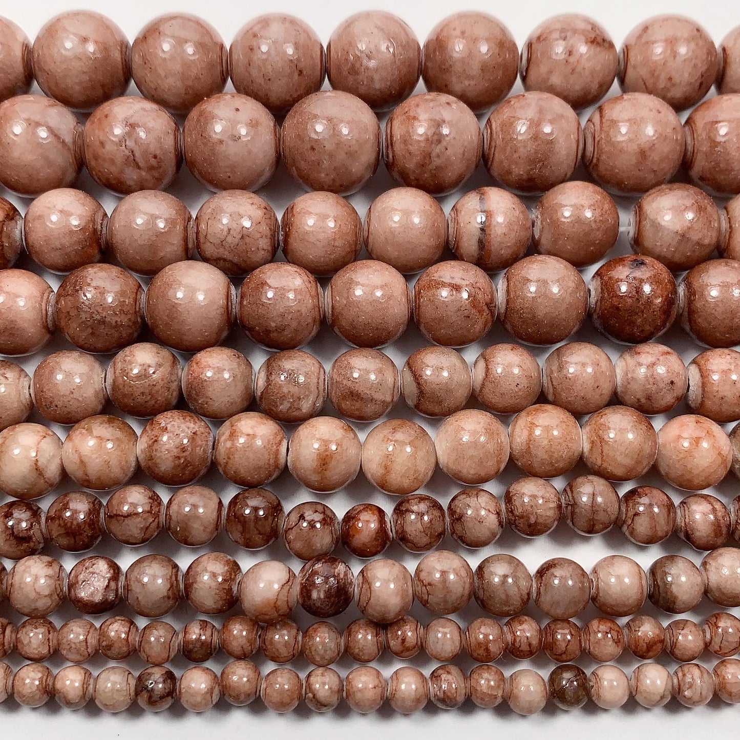 Natural Brown Jasper Smooth Round Beads 15.5" Strand 4mm 6mm 8mm 10mm 12mm