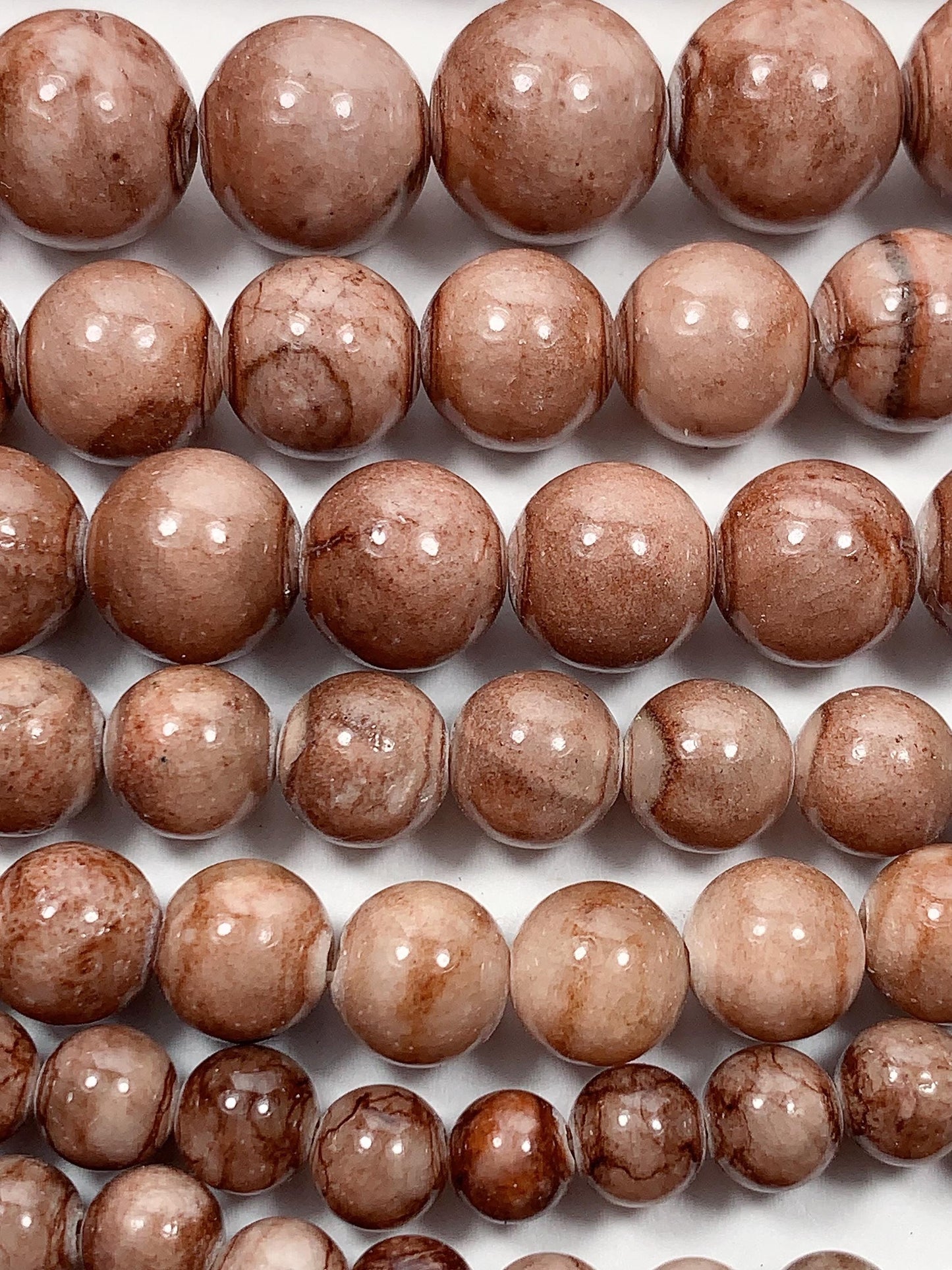 Natural Brown Jasper Smooth Round Beads 15.5" Strand 4mm 6mm 8mm 10mm 12mm