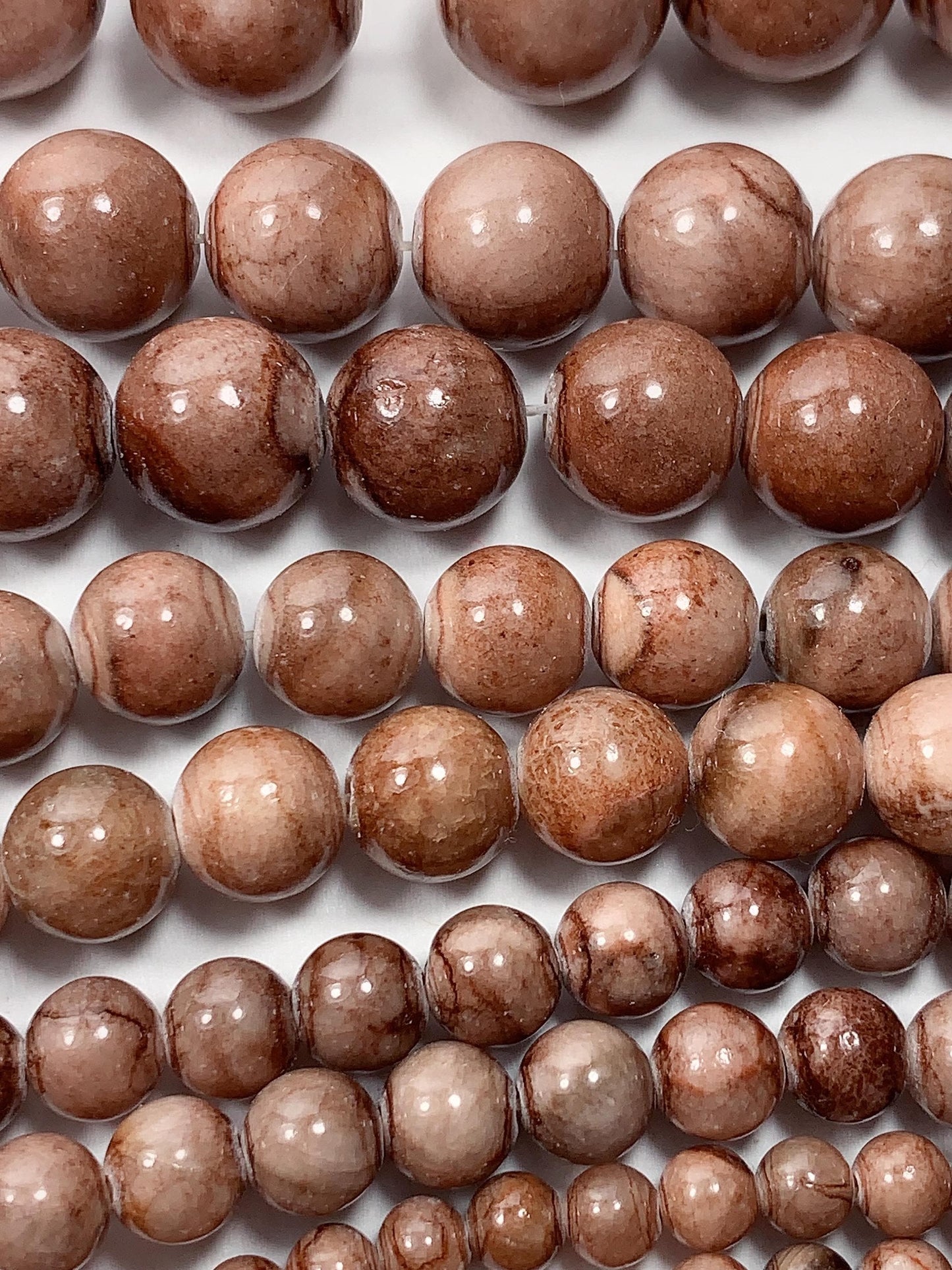 Natural Brown Jasper Smooth Round Beads 15.5" Strand 4mm 6mm 8mm 10mm 12mm