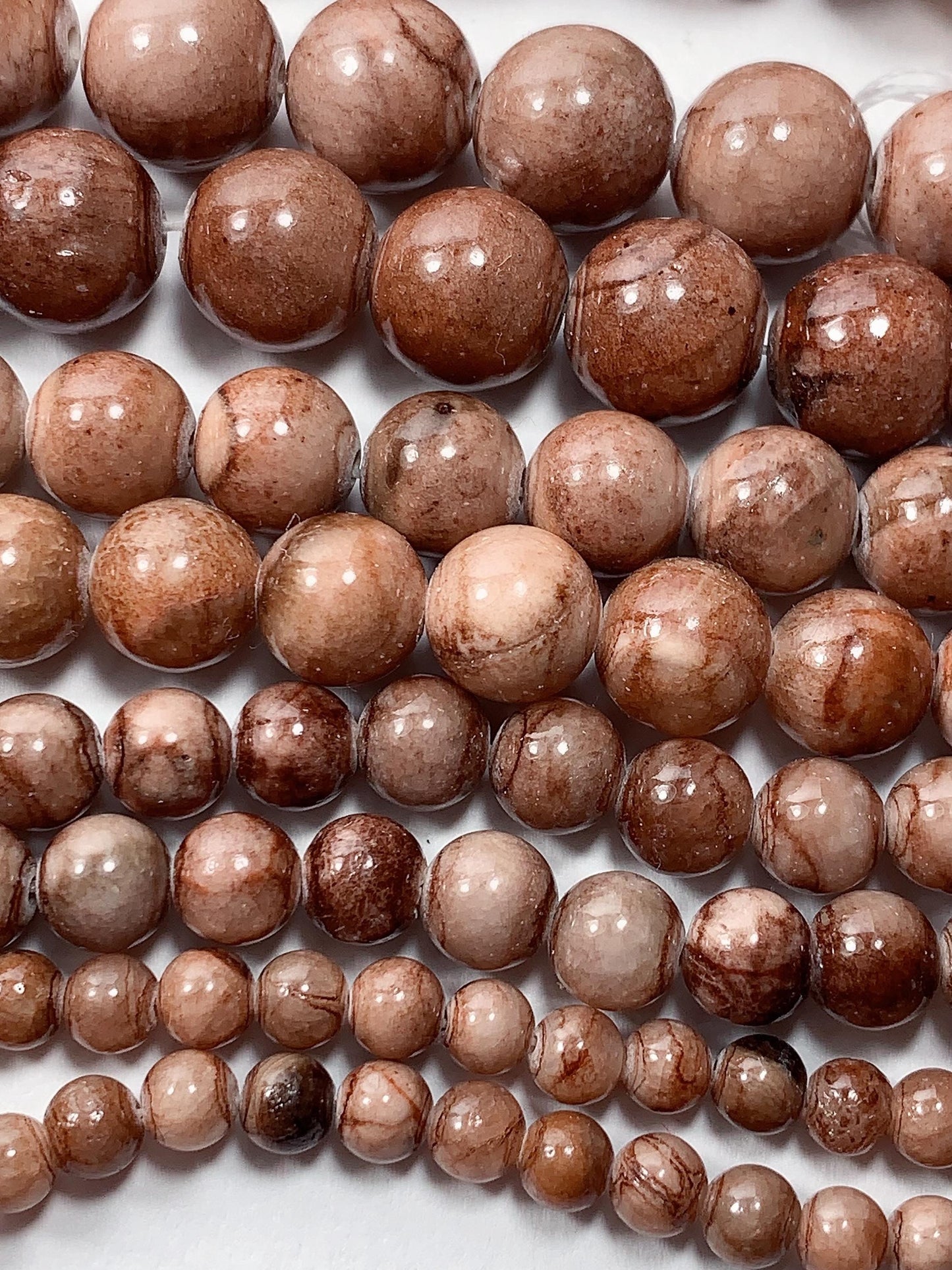 Natural Brown Jasper Smooth Round Beads 15.5" Strand 4mm 6mm 8mm 10mm 12mm