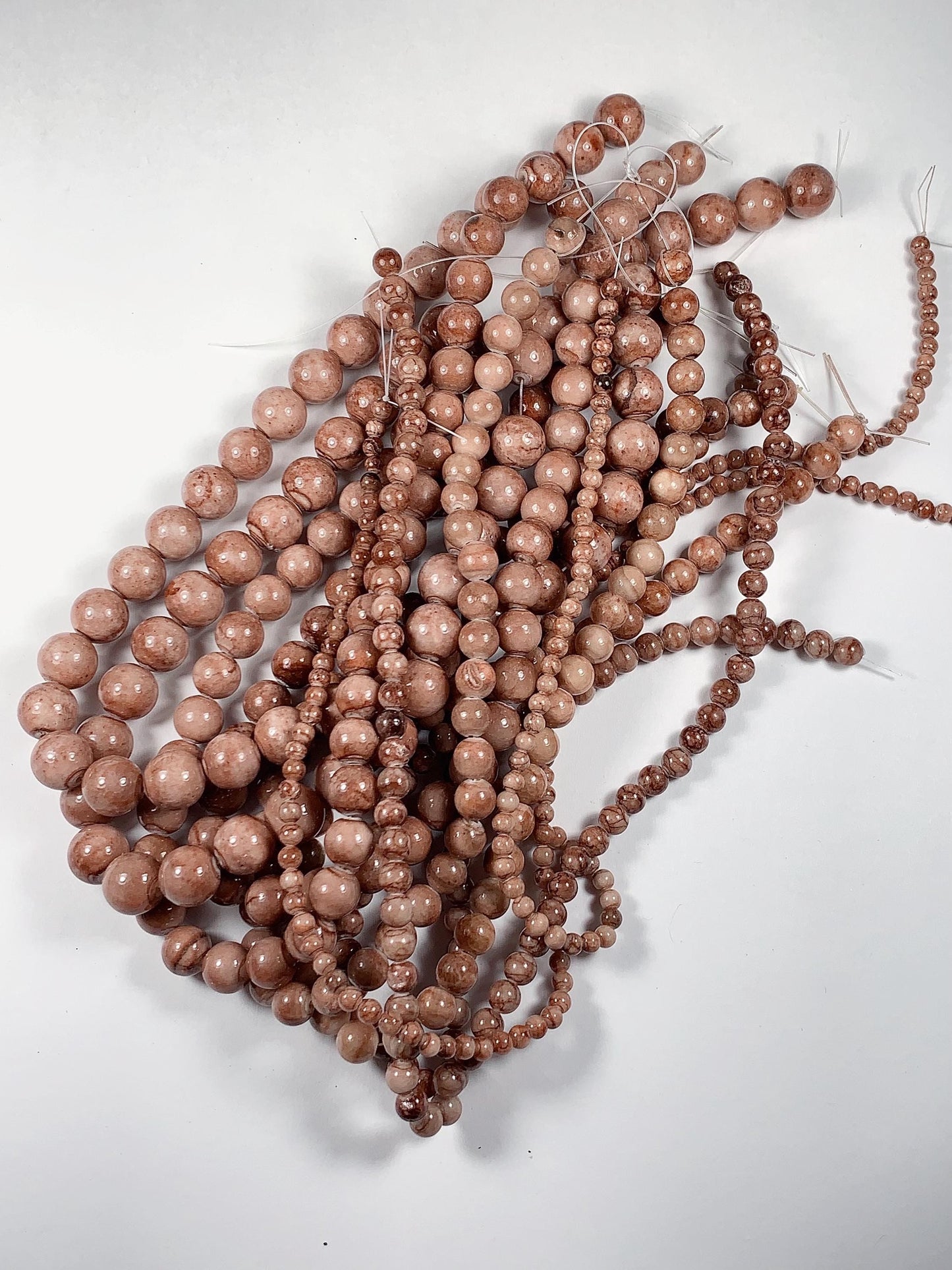 Natural Brown Jasper Smooth Round Beads 15.5" Strand 4mm 6mm 8mm 10mm 12mm