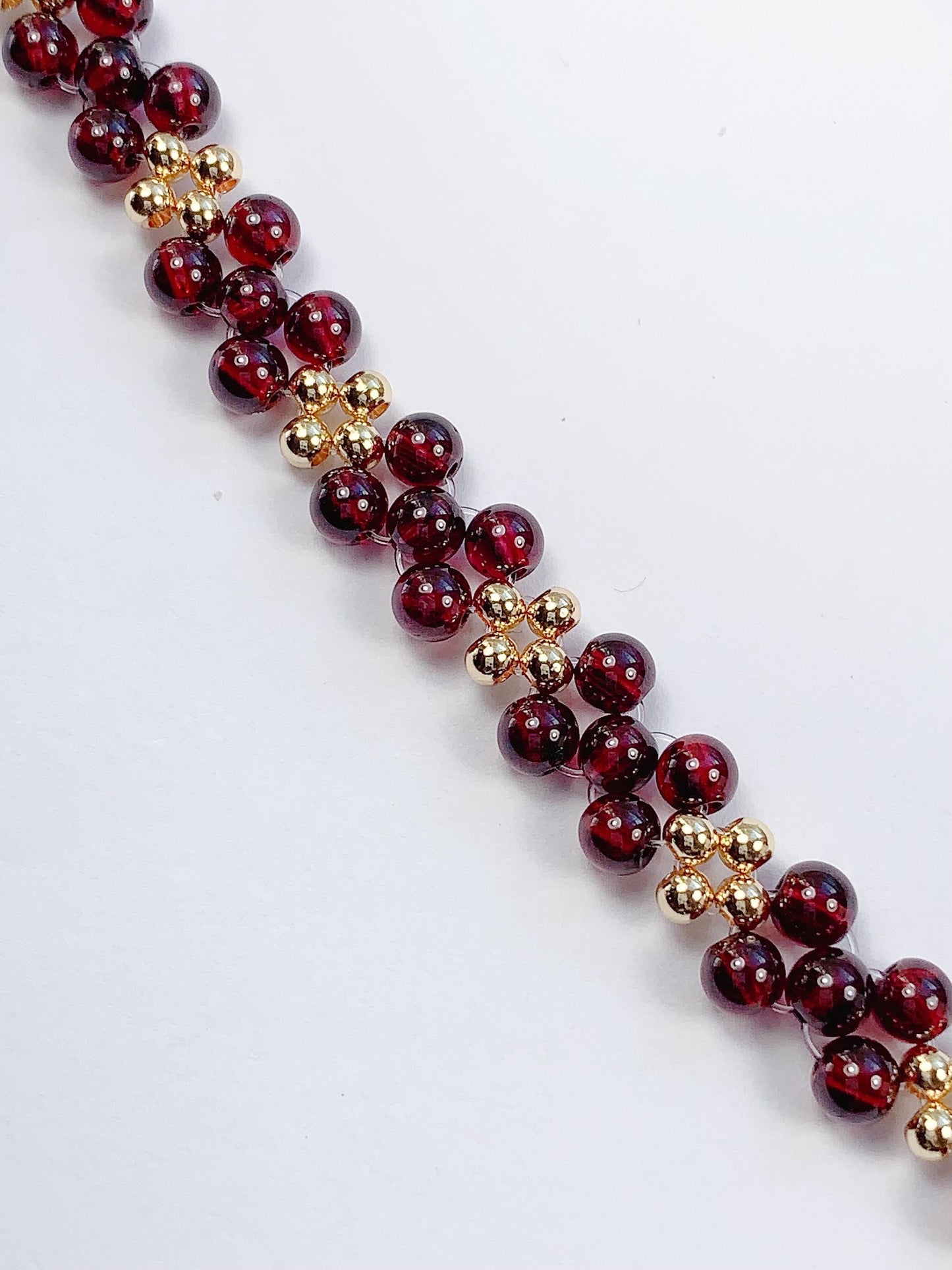 Natural Red Garnet Bracelet: 14K Gold Filled, January Birthstone