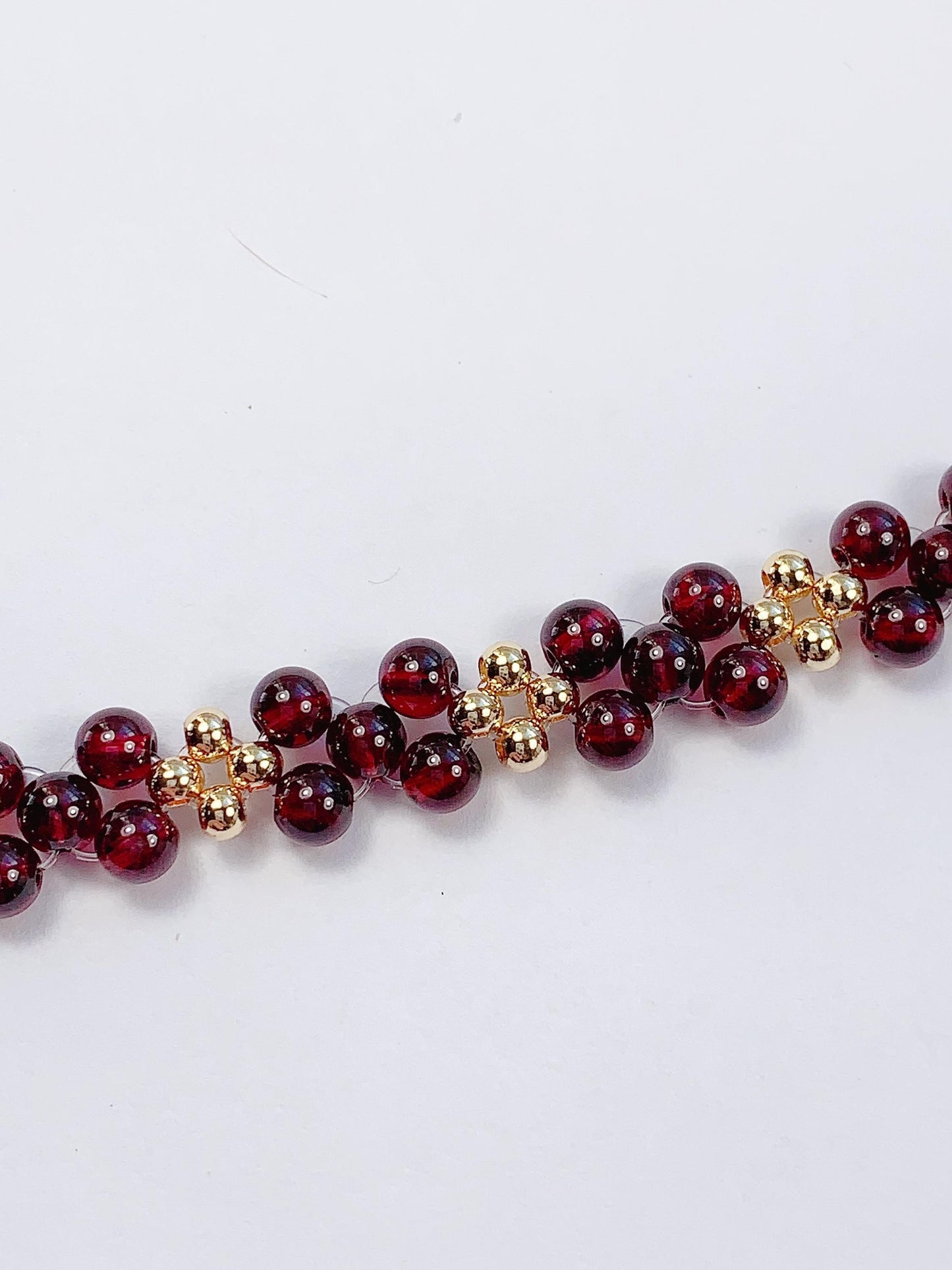 Natural Red Garnet Bracelet: 14K Gold Filled, January Birthstone