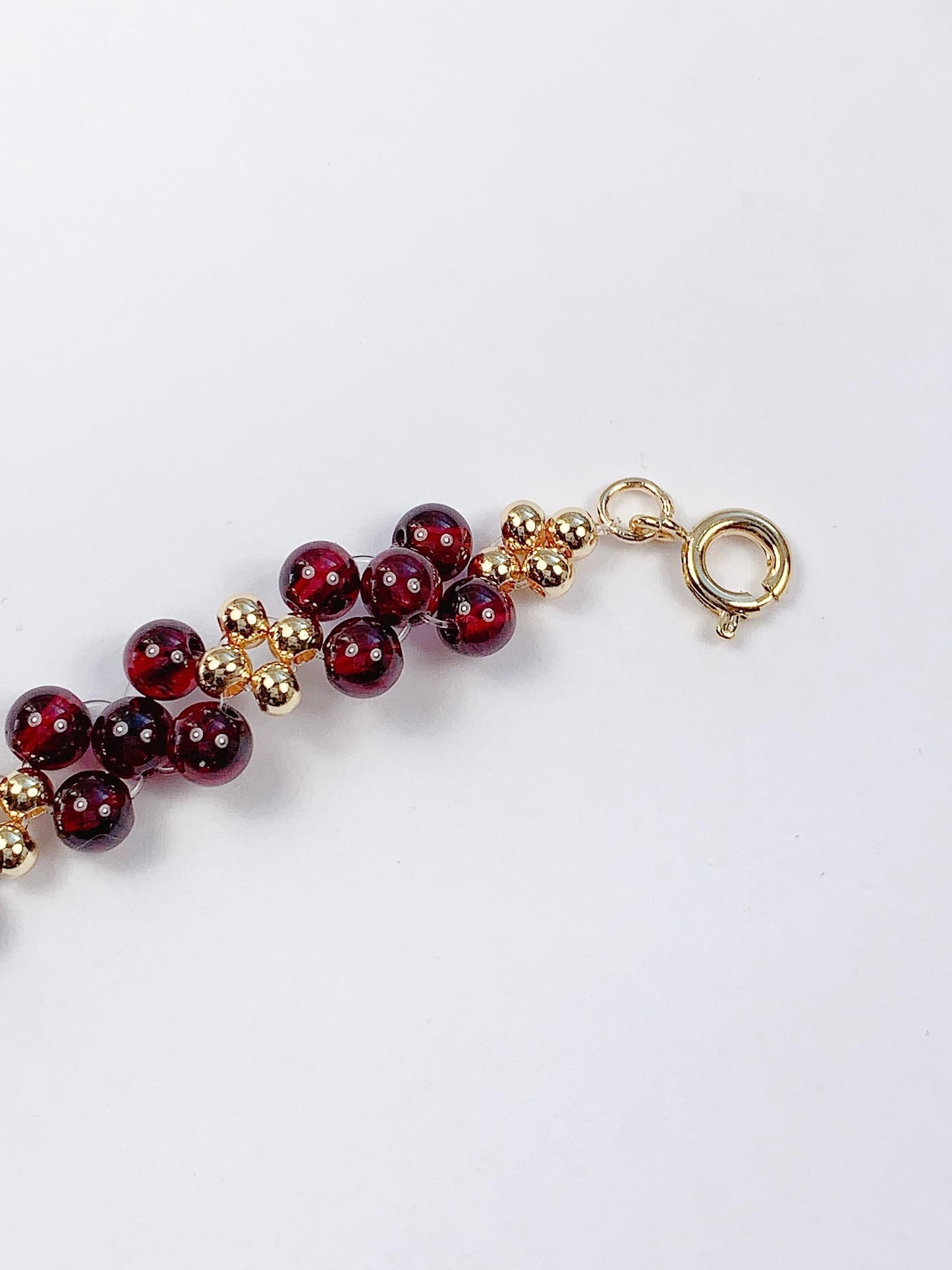 Natural Red Garnet Bracelet: 14K Gold Filled, January Birthstone