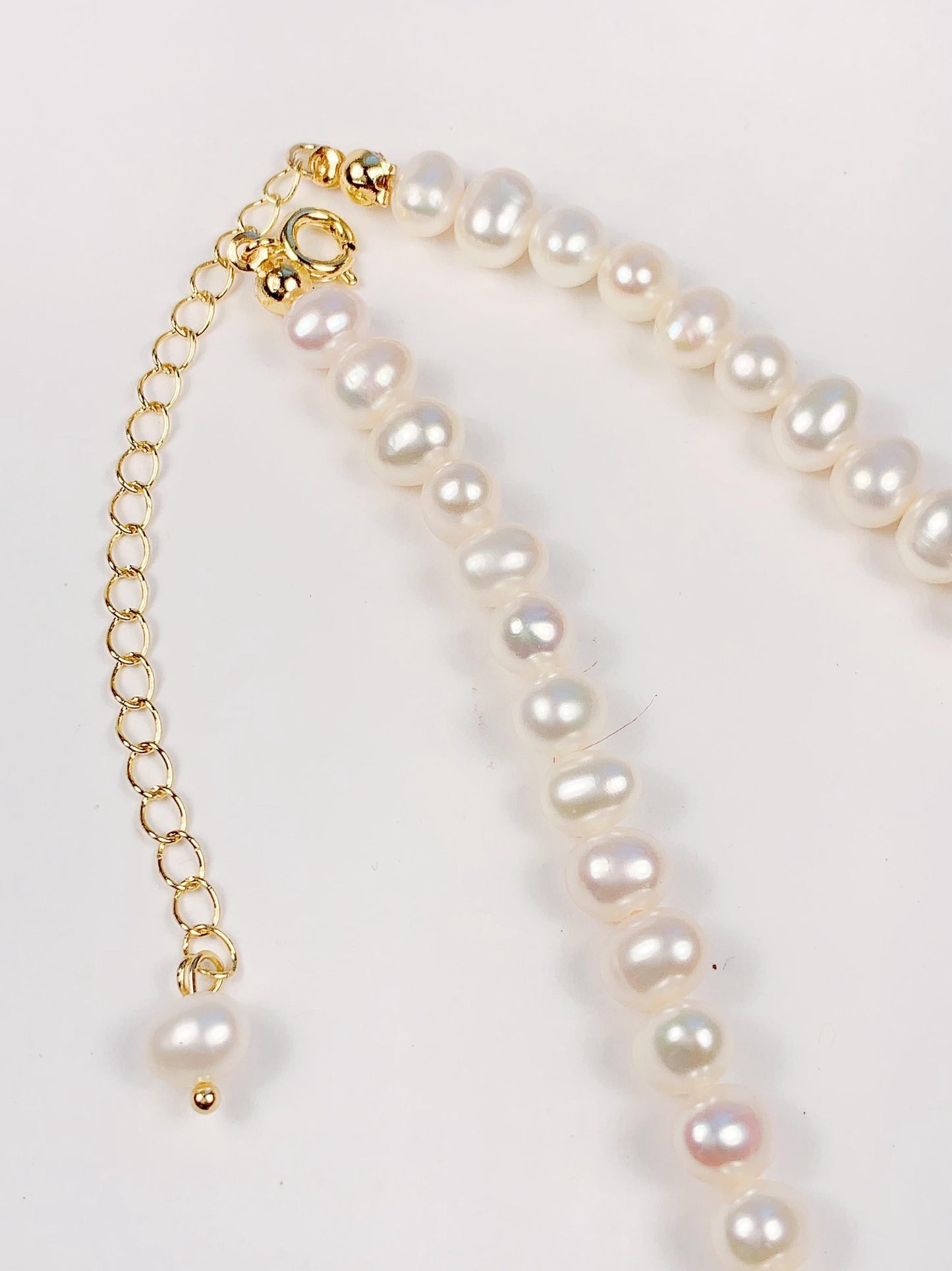 Freshwater Pearl Necklace: Quartz Crystal, 14K Gold Filled