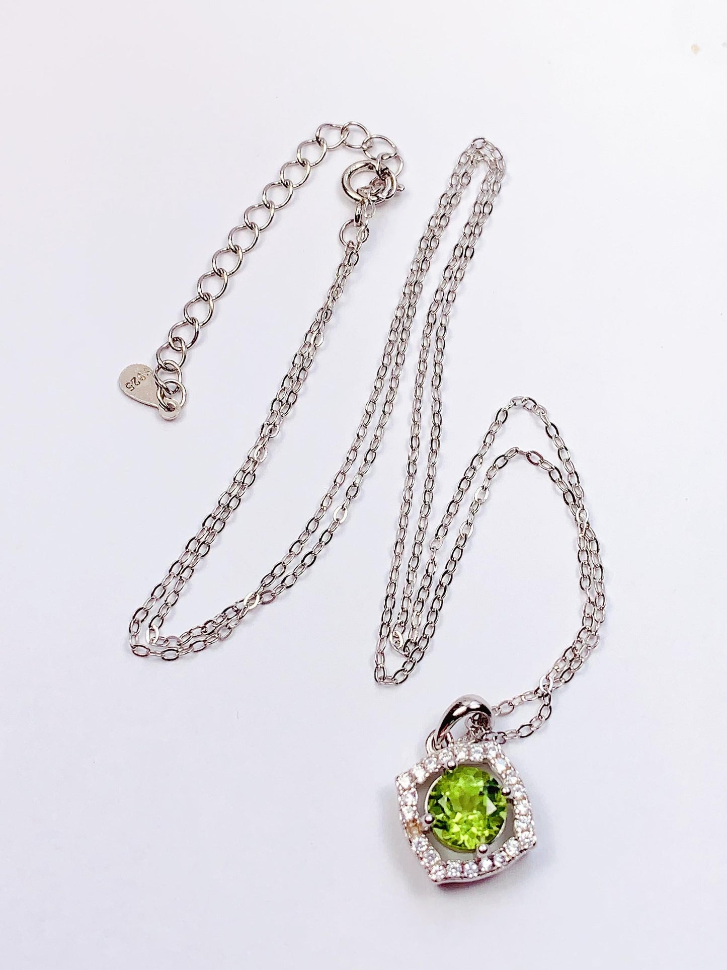 Peridot Sterling Silver Necklace: 18K Gold Plated Pendant