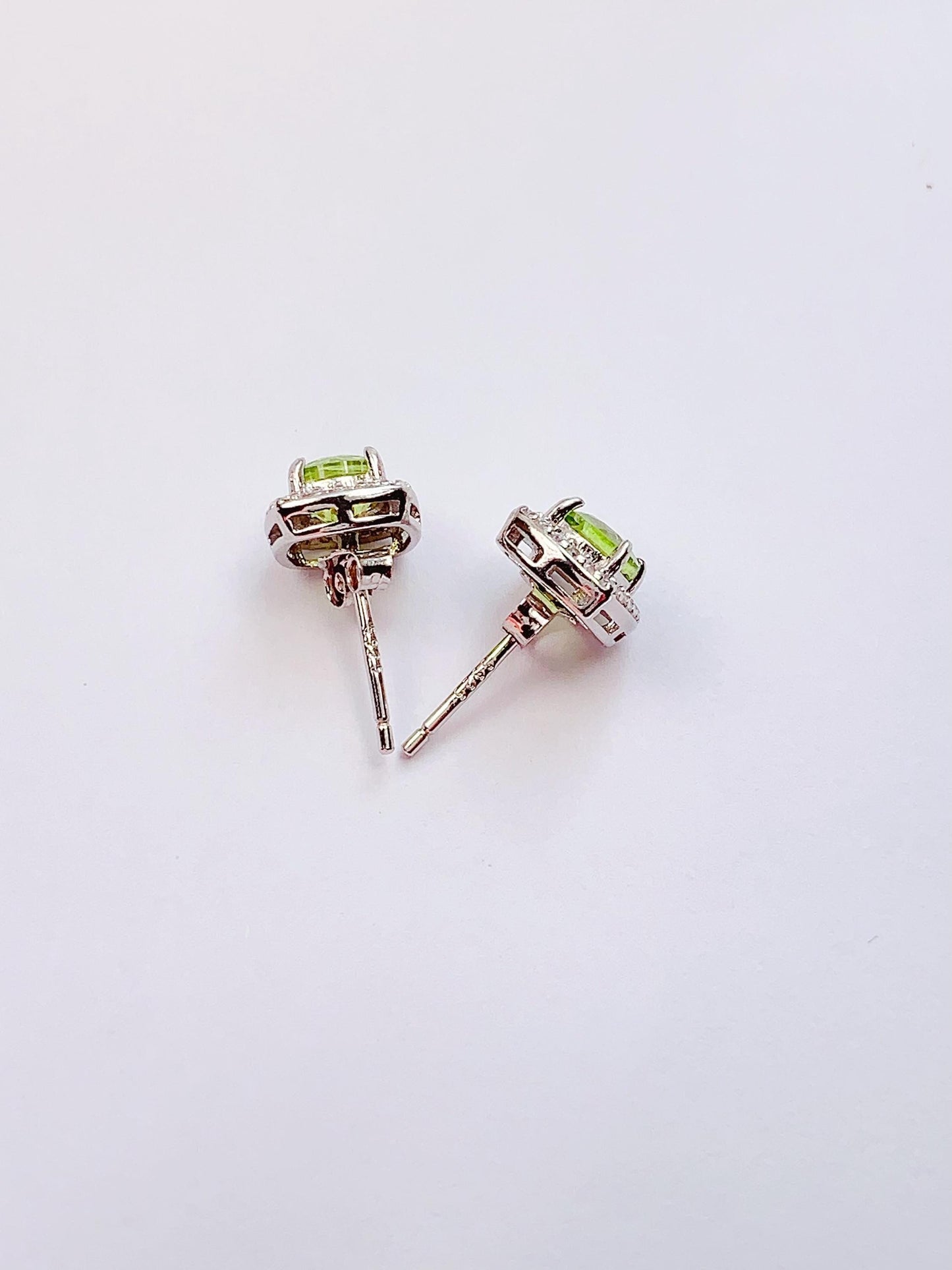 Peridot Earrings: 18k Gold Plated Sterling Silver Studs