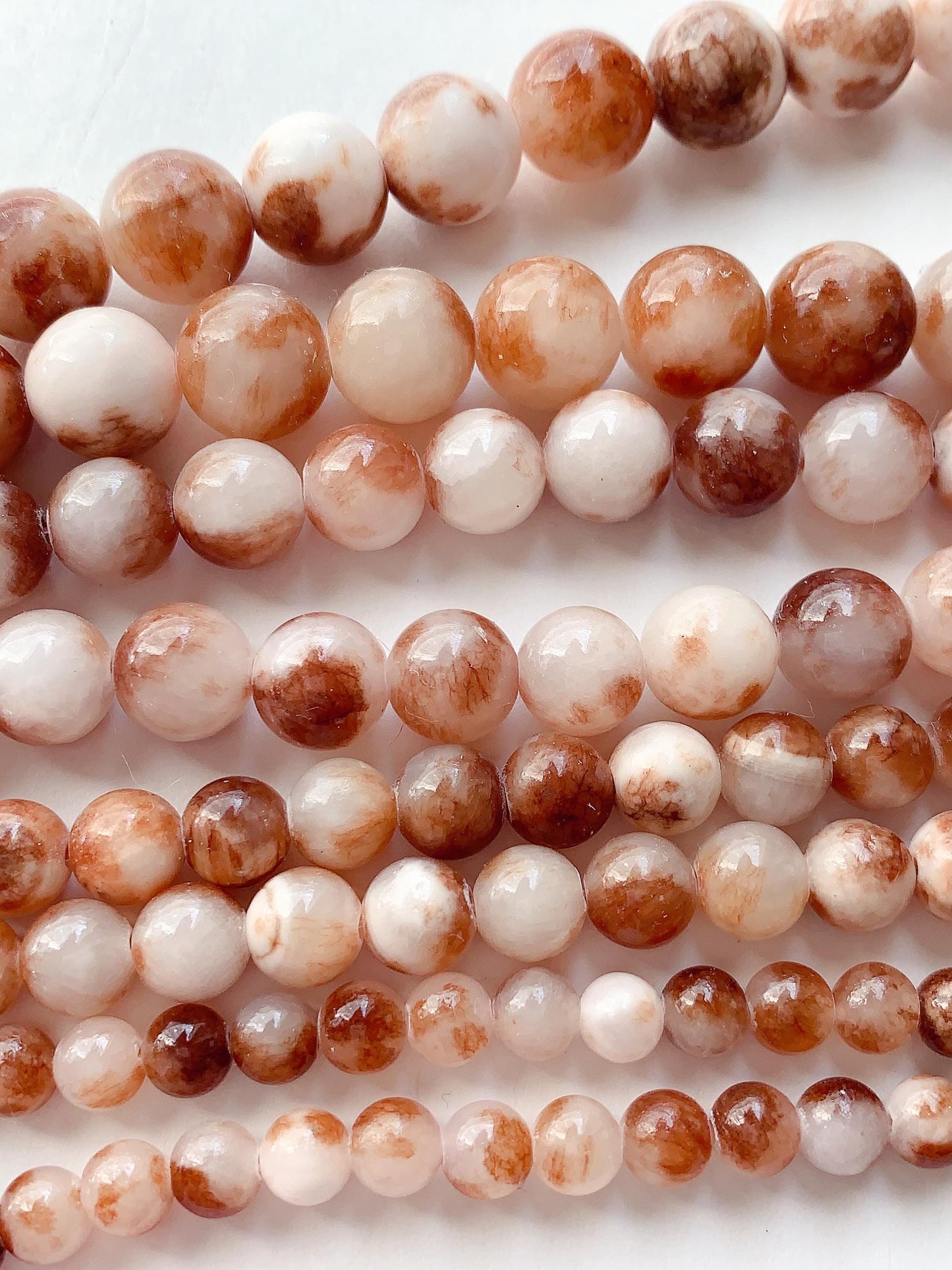 Natural Black White Botswana Jade Smooth Round Beads 15.5" Strand 6mm 8mm 10mm 12mm