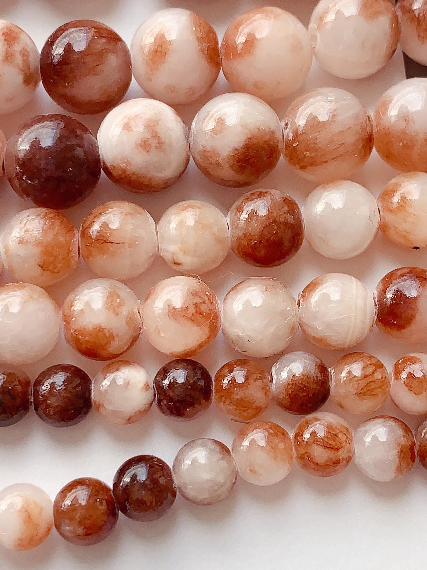 Natural Black White Botswana Jade Smooth Round Beads 15.5" Strand 6mm 8mm 10mm 12mm