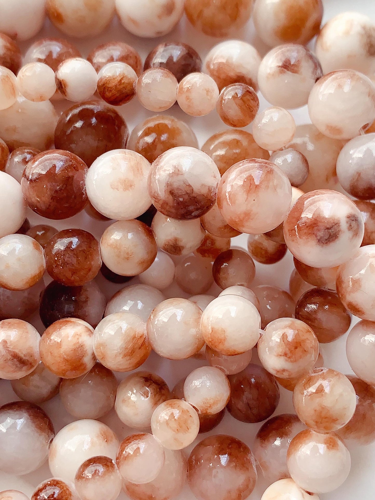 Natural Black White Botswana Jade Smooth Round Beads 15.5" Strand 6mm 8mm 10mm 12mm