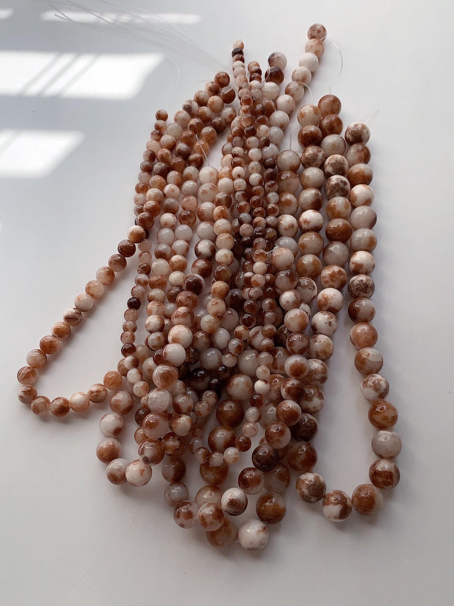 Natural Black White Botswana Jade Smooth Round Beads 15.5" Strand 6mm 8mm 10mm 12mm