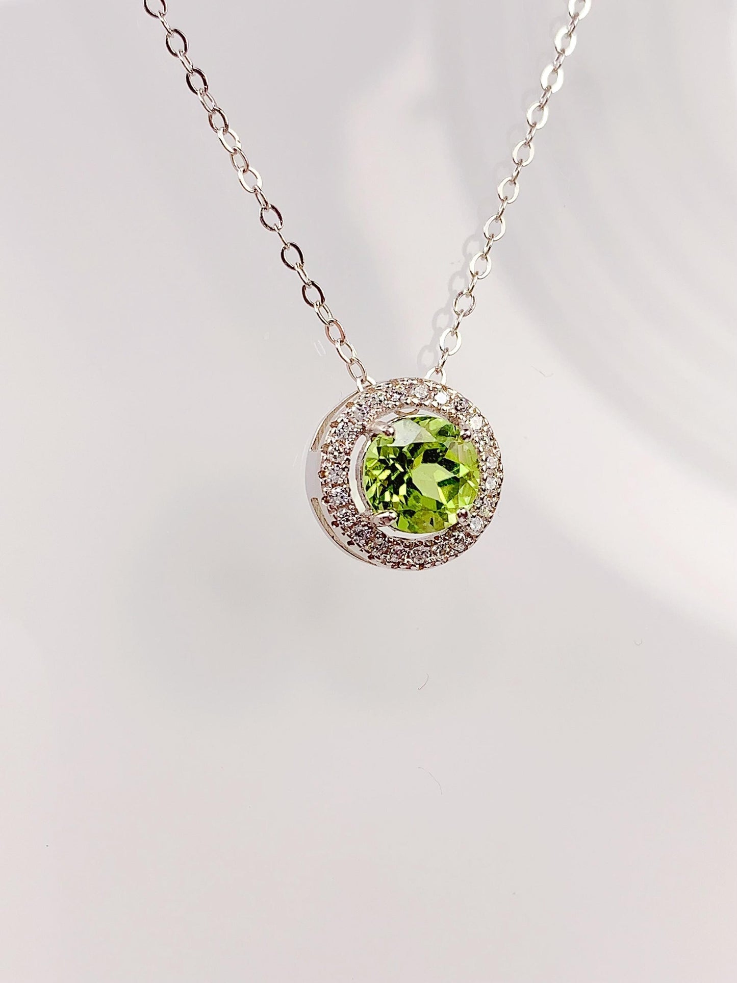 Peridot Sterling Silver Necklace: 18K Gold Plated, August Birthstone