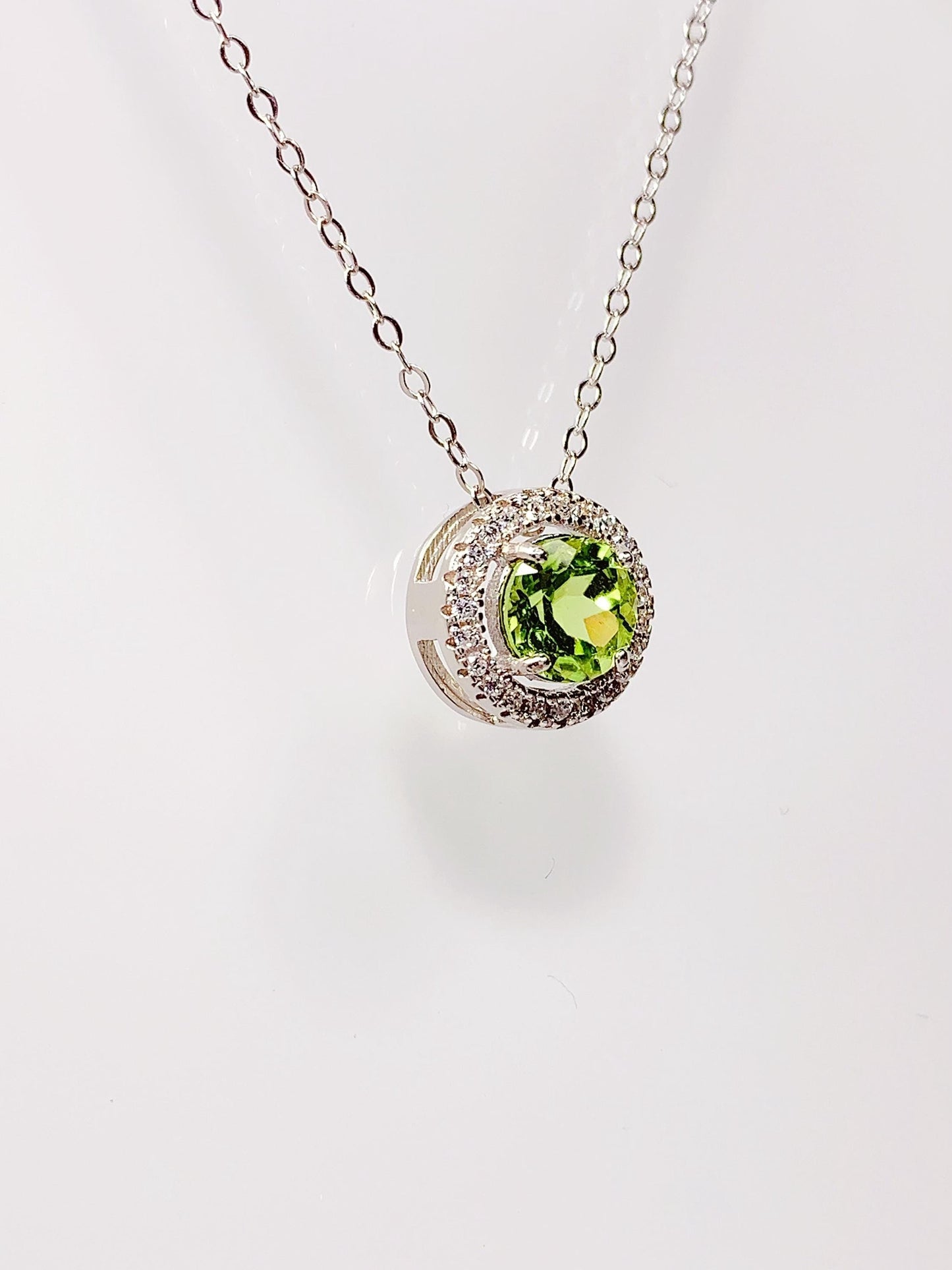 Peridot Sterling Silver Necklace: 18K Gold Plated, August Birthstone
