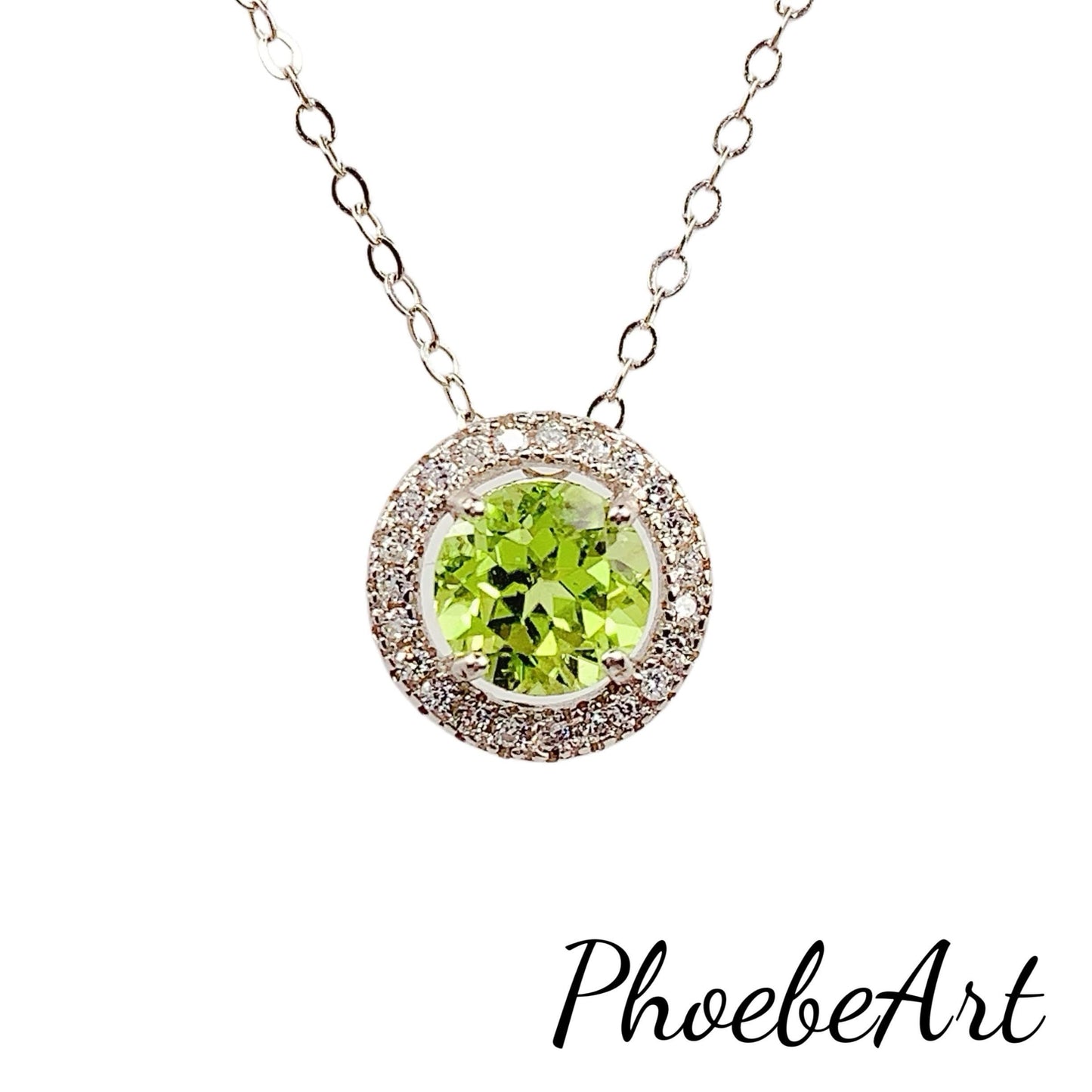 Peridot Sterling Silver Necklace: 18K Gold Plated, August Birthstone