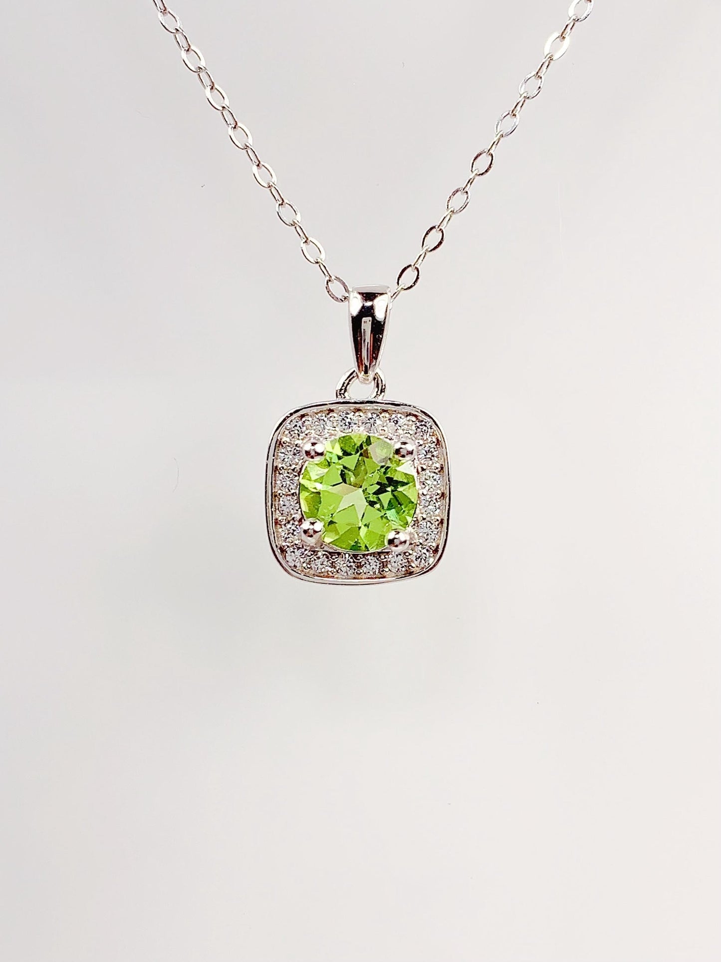 Peridot Sterling Silver Necklace: 18K Gold Plated Pendant