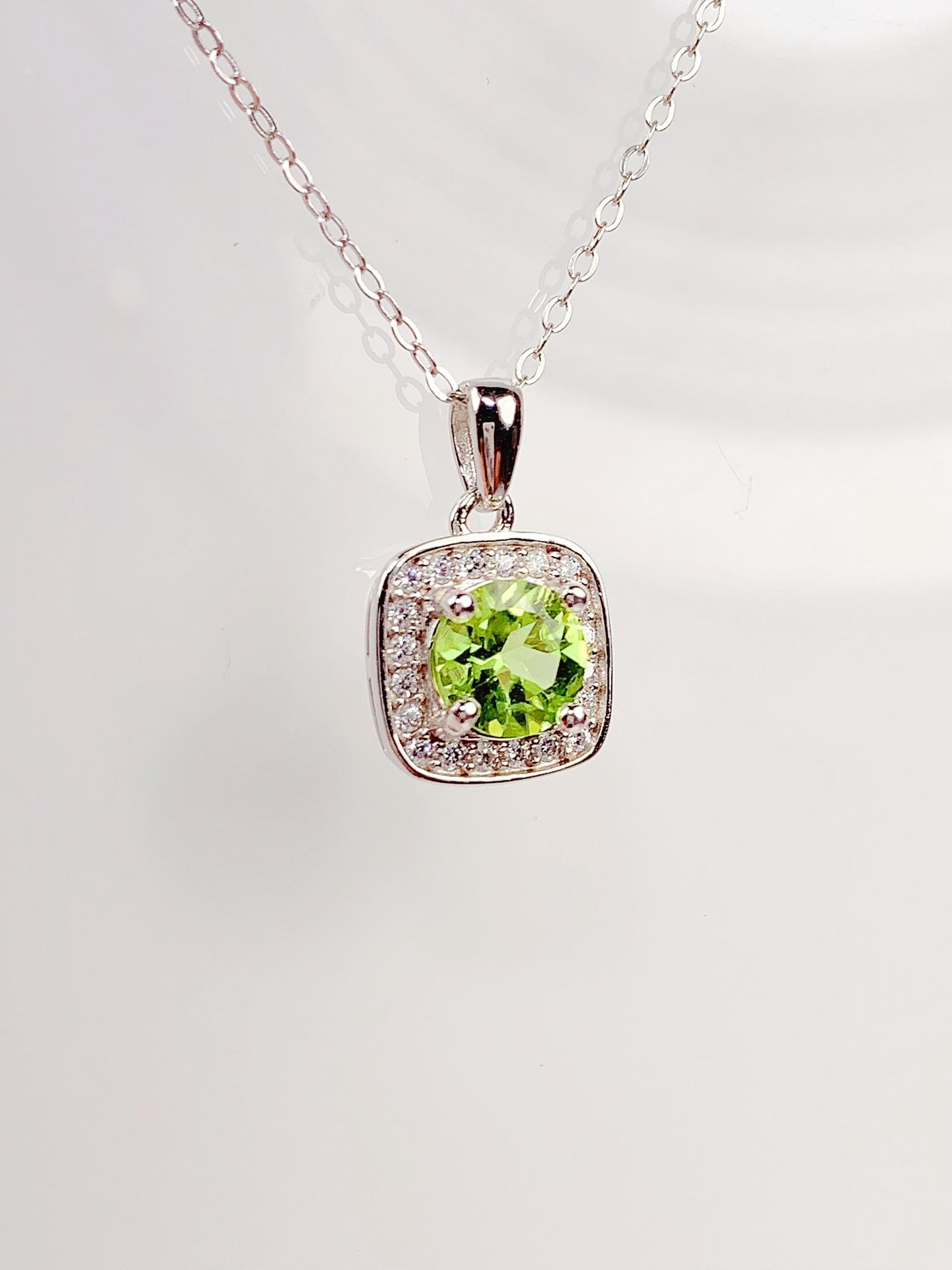 Peridot Sterling Silver Necklace: 18K Gold Plated Pendant