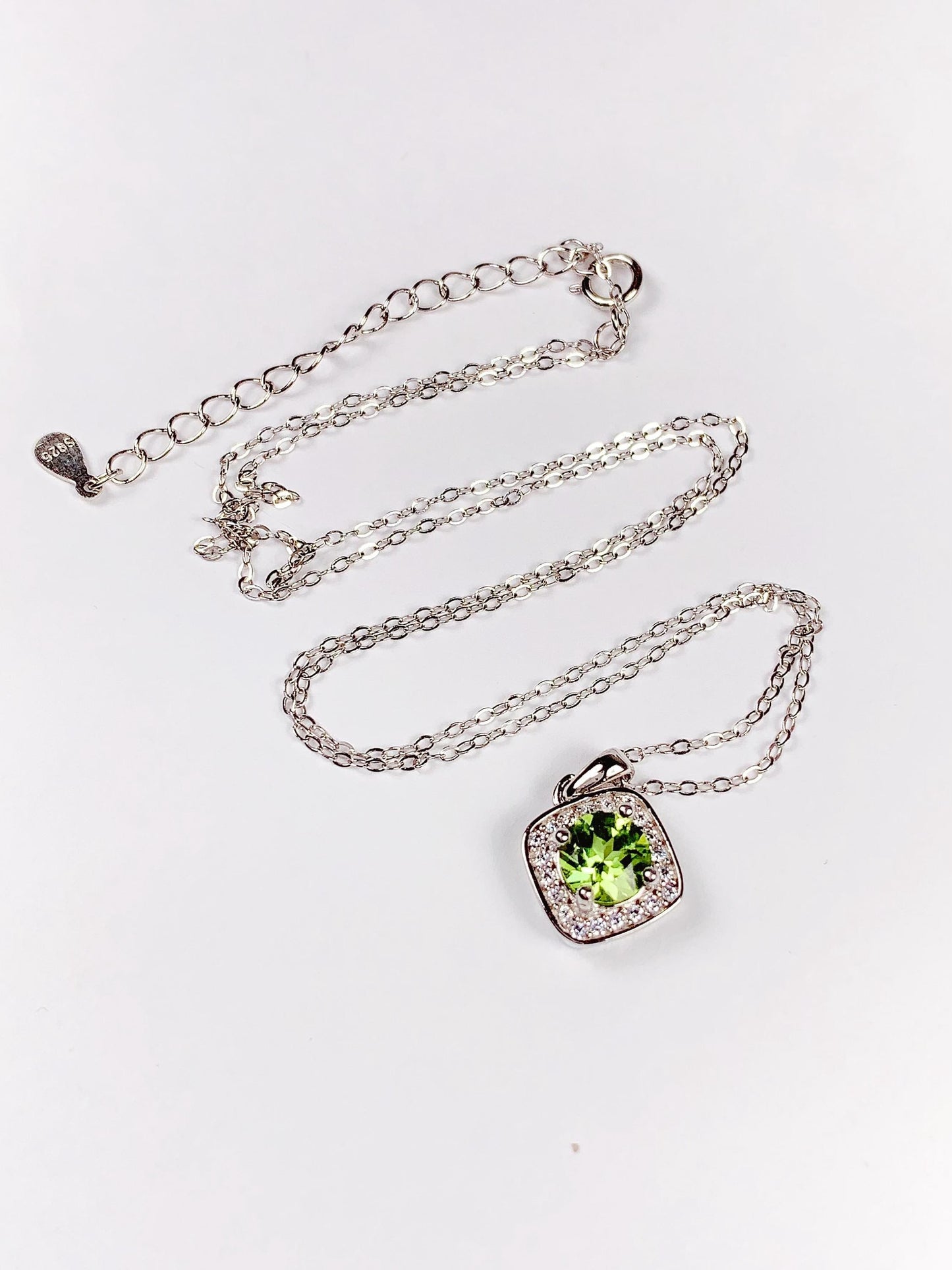 Peridot Sterling Silver Necklace: 18K Gold Plated Pendant