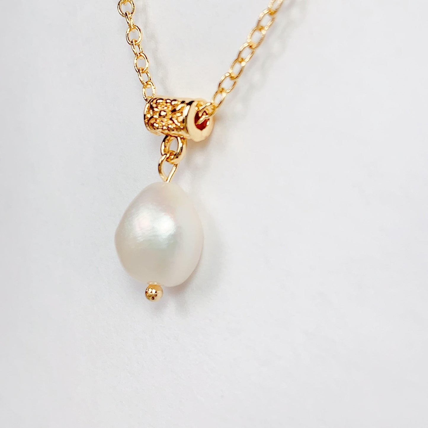 14K Gold Filled Freshwater Pearl Necklace: Handmade Bridal Jewelry