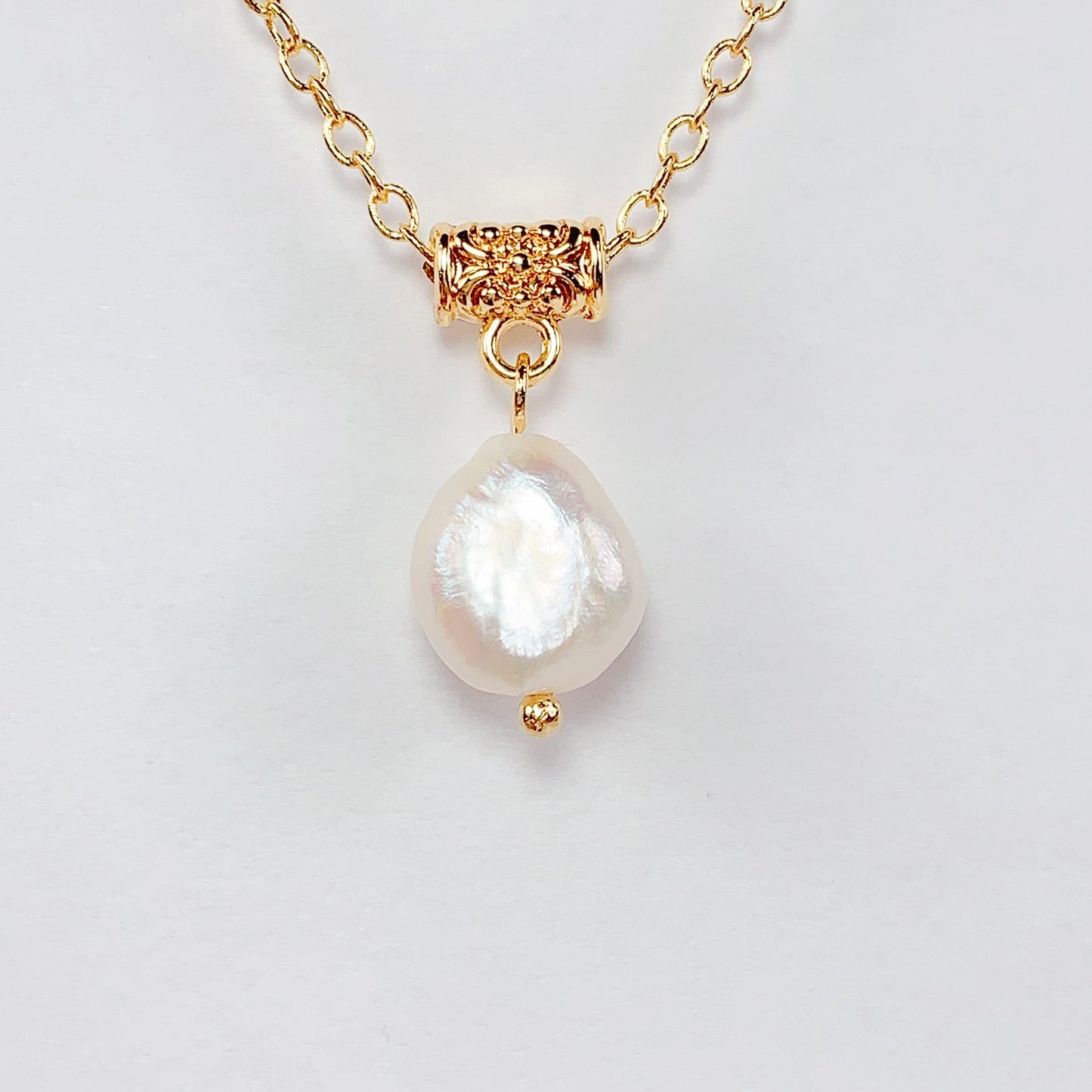 14K Gold Filled Freshwater Pearl Necklace: Handmade Bridal Jewelry