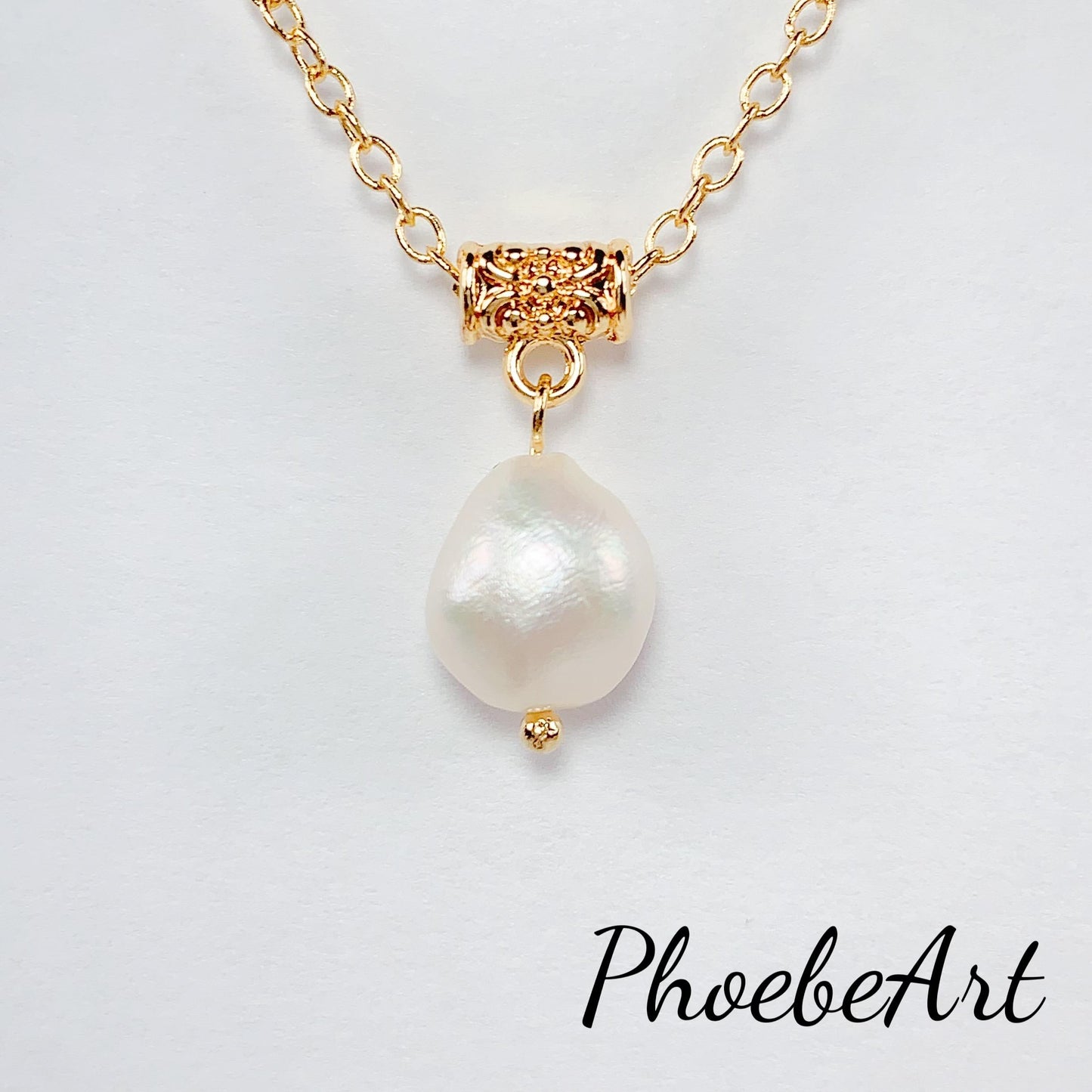 14K Gold Filled Freshwater Pearl Necklace: Handmade Bridal Jewelry
