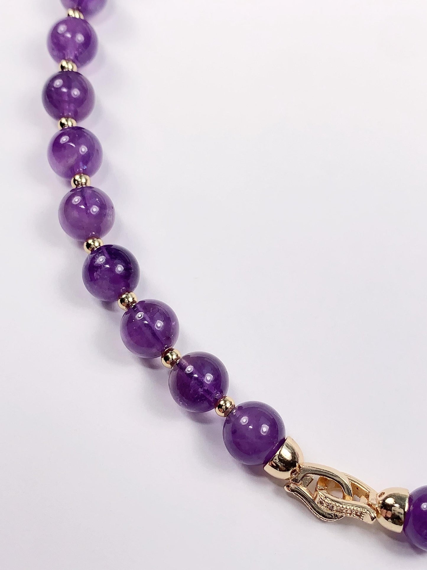 14K Gold Filled Natural Purple Amethyst Necklace Pendant