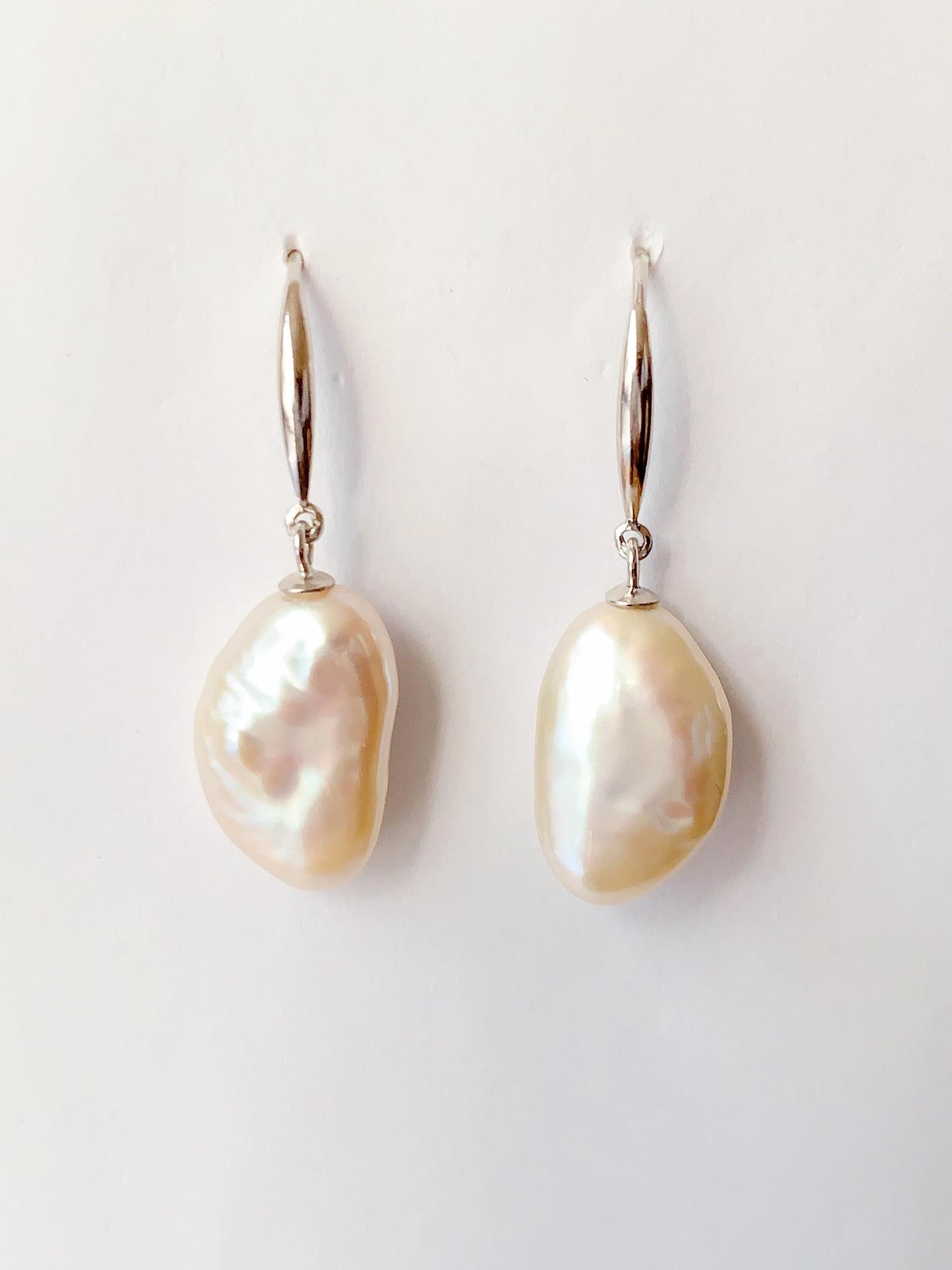 19mm Baroque Pearl Earrings: 18k Gold Plated Sterling Silver